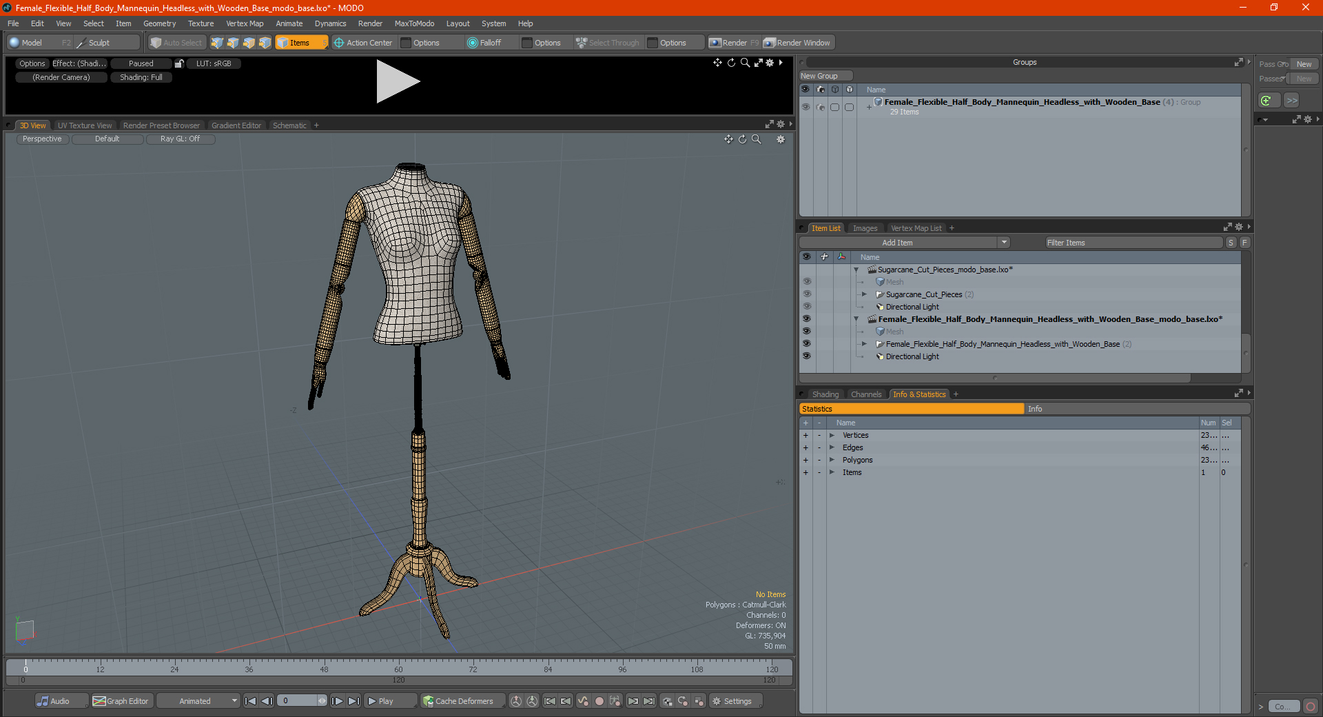 3D Female Flexible Half Body Mannequin Headless with Wooden Base
