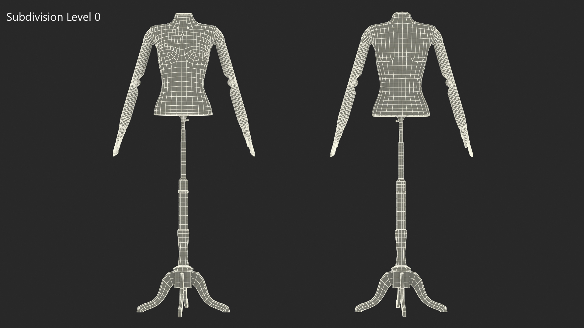 3D Female Flexible Half Body Mannequin Headless with Wooden Base