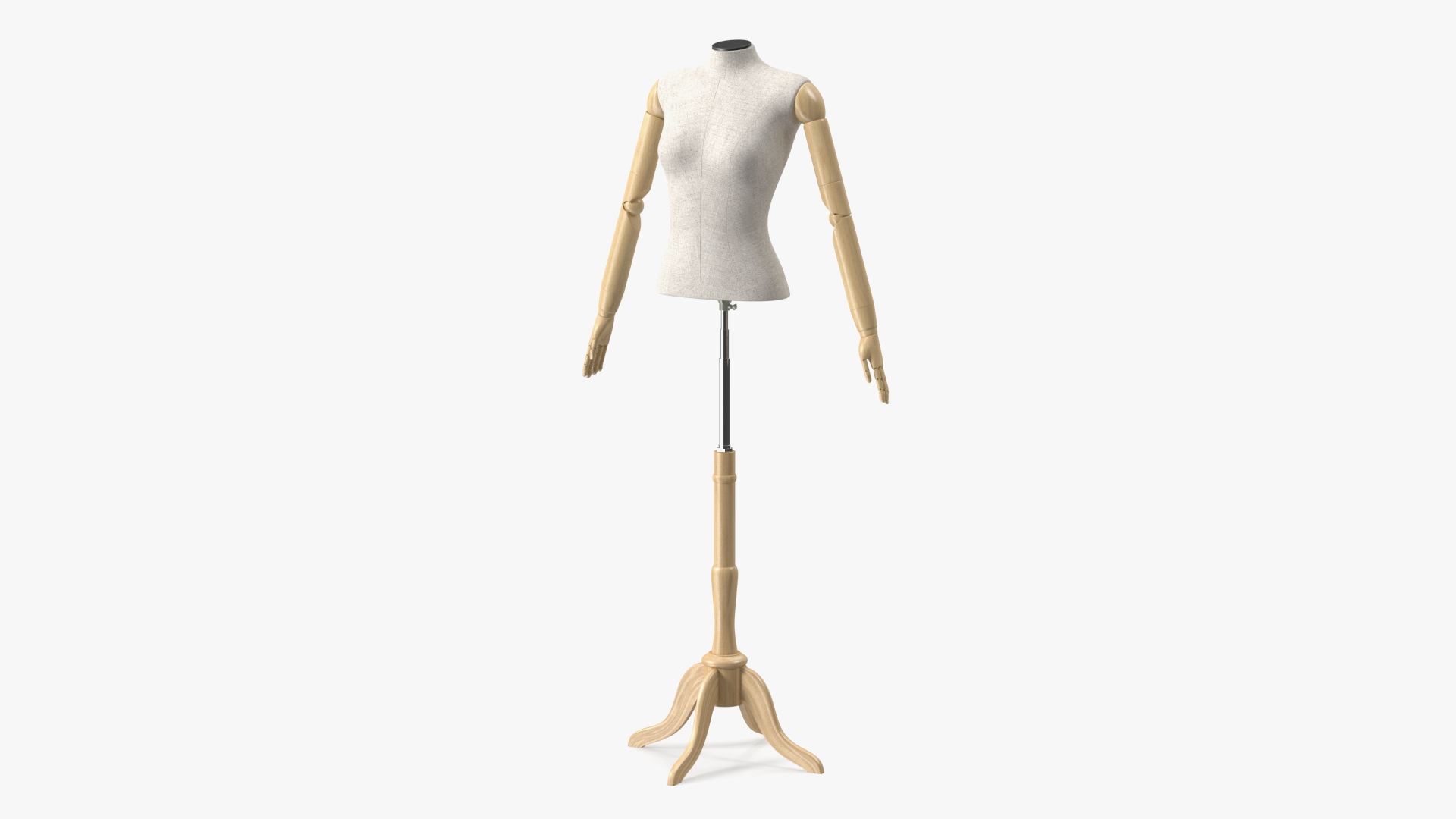 3D Female Flexible Half Body Mannequin Headless with Wooden Base