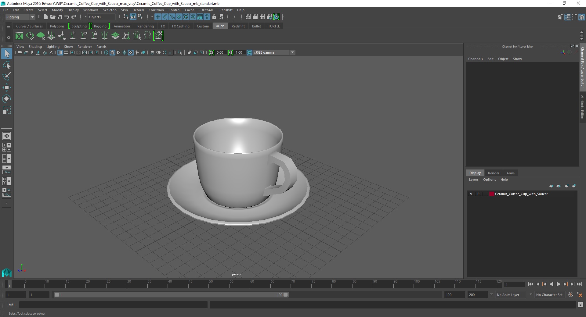 3D model Ceramic Coffee Cup with Saucer