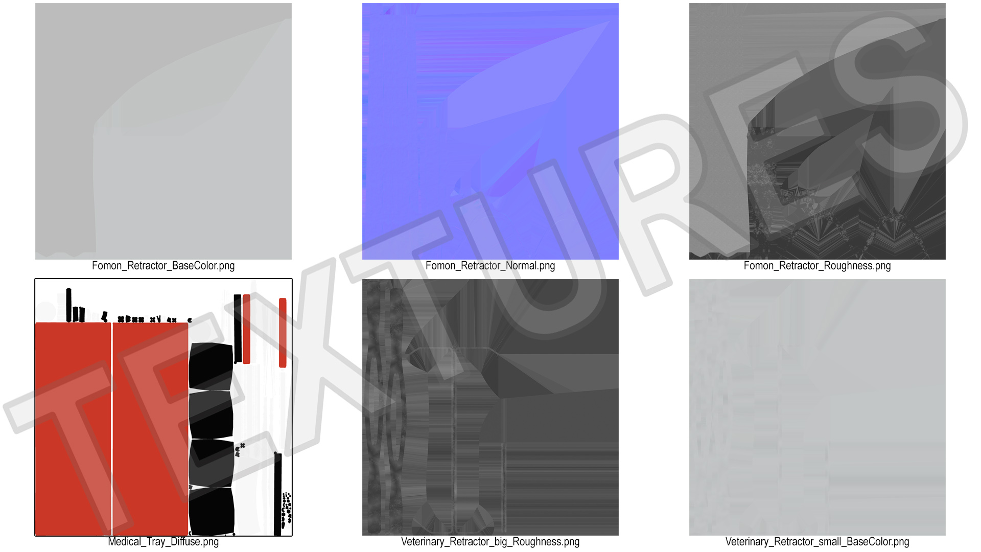 Surgical Retractors on Tray 3D