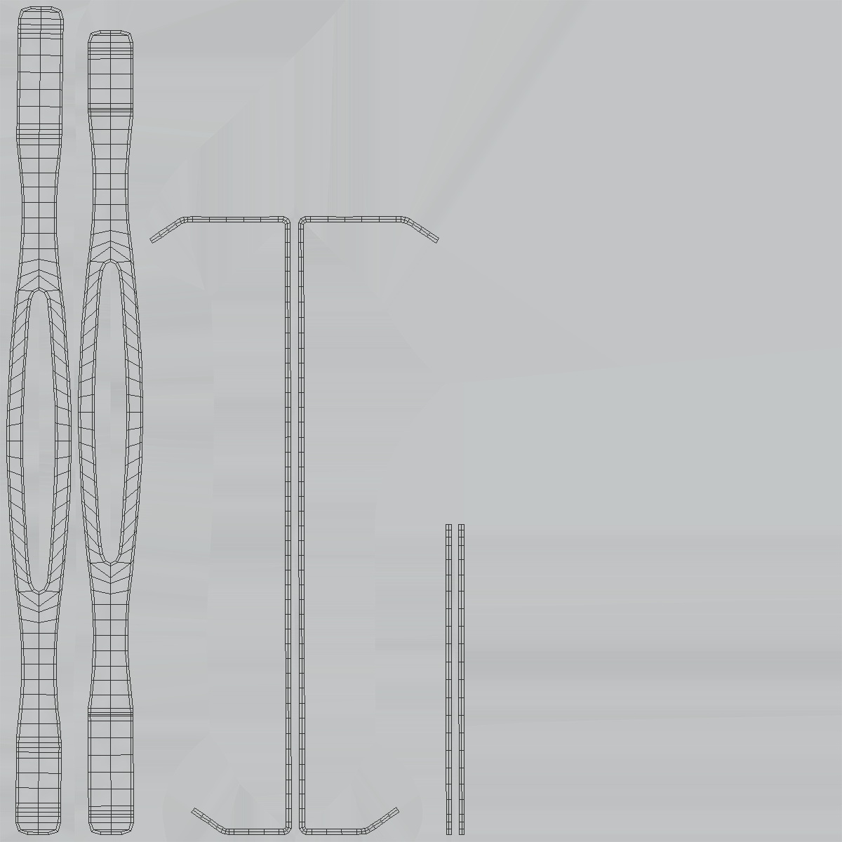 Surgical Retractors on Tray 3D