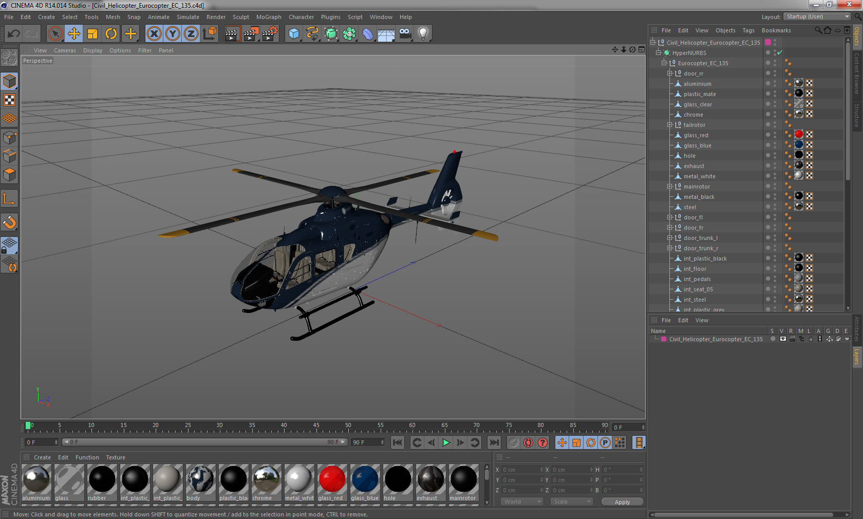 Civil Helicopter Eurocopter EC 135 3D model