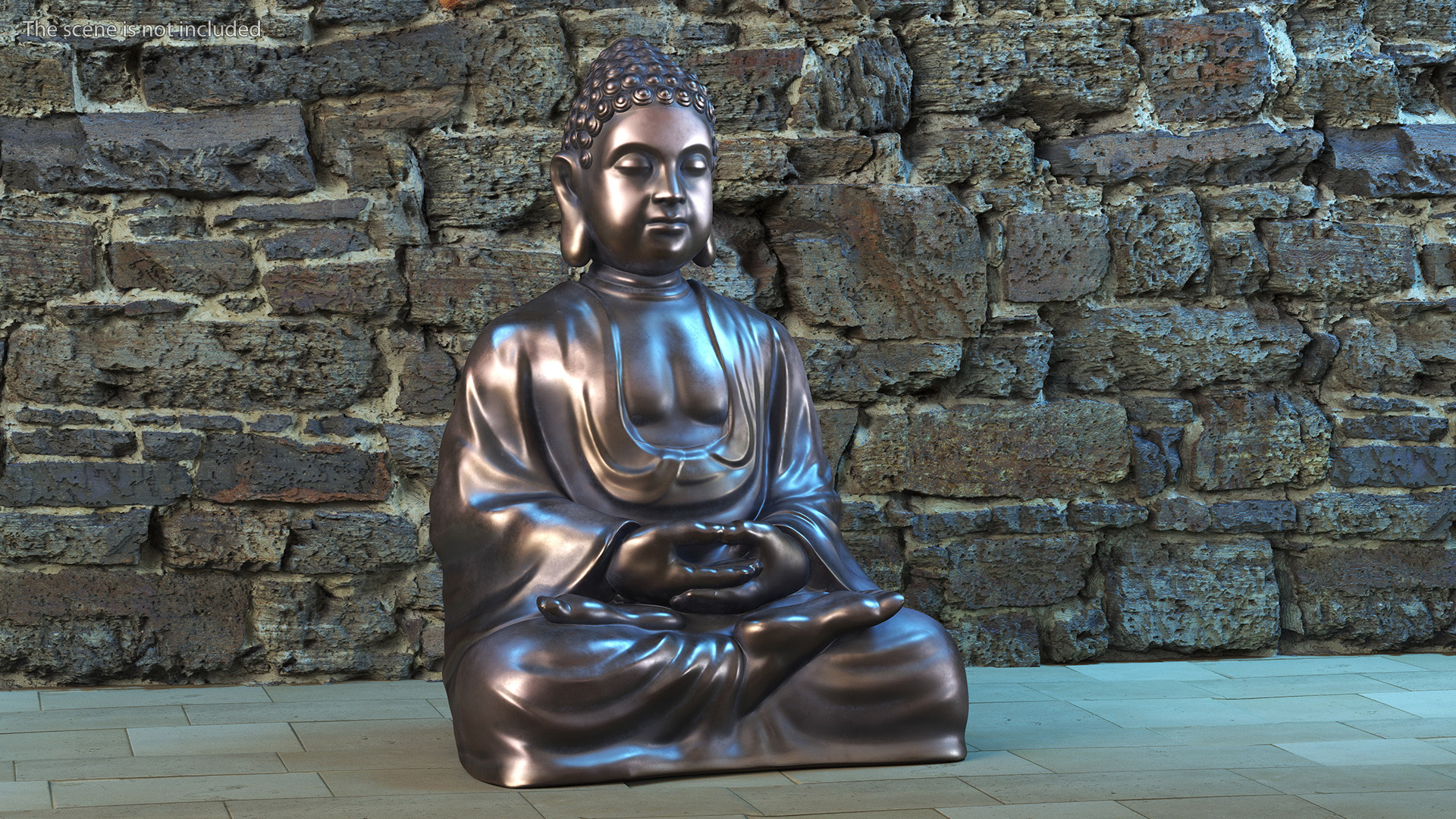 3D Sitting Buddha Statue Bronze model