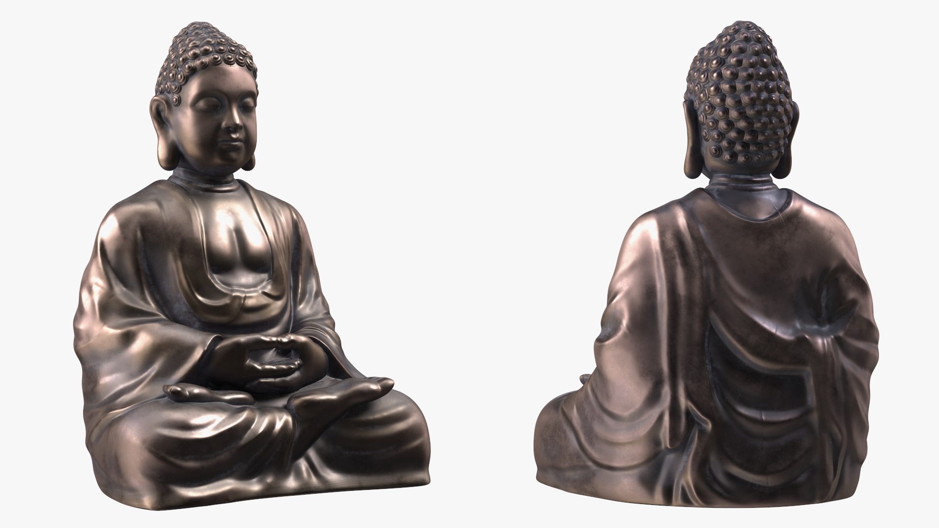 3D Sitting Buddha Statue Bronze model