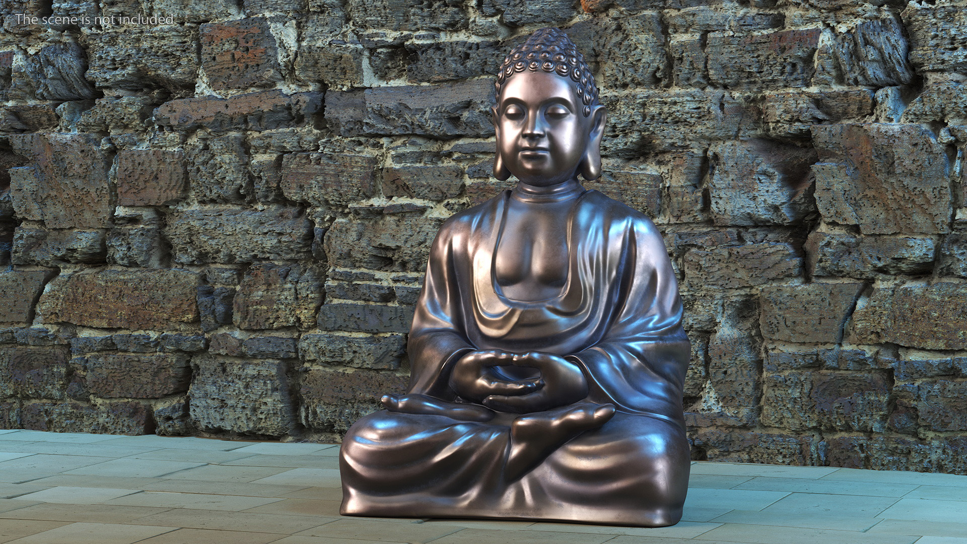 3D Sitting Buddha Statue Bronze model