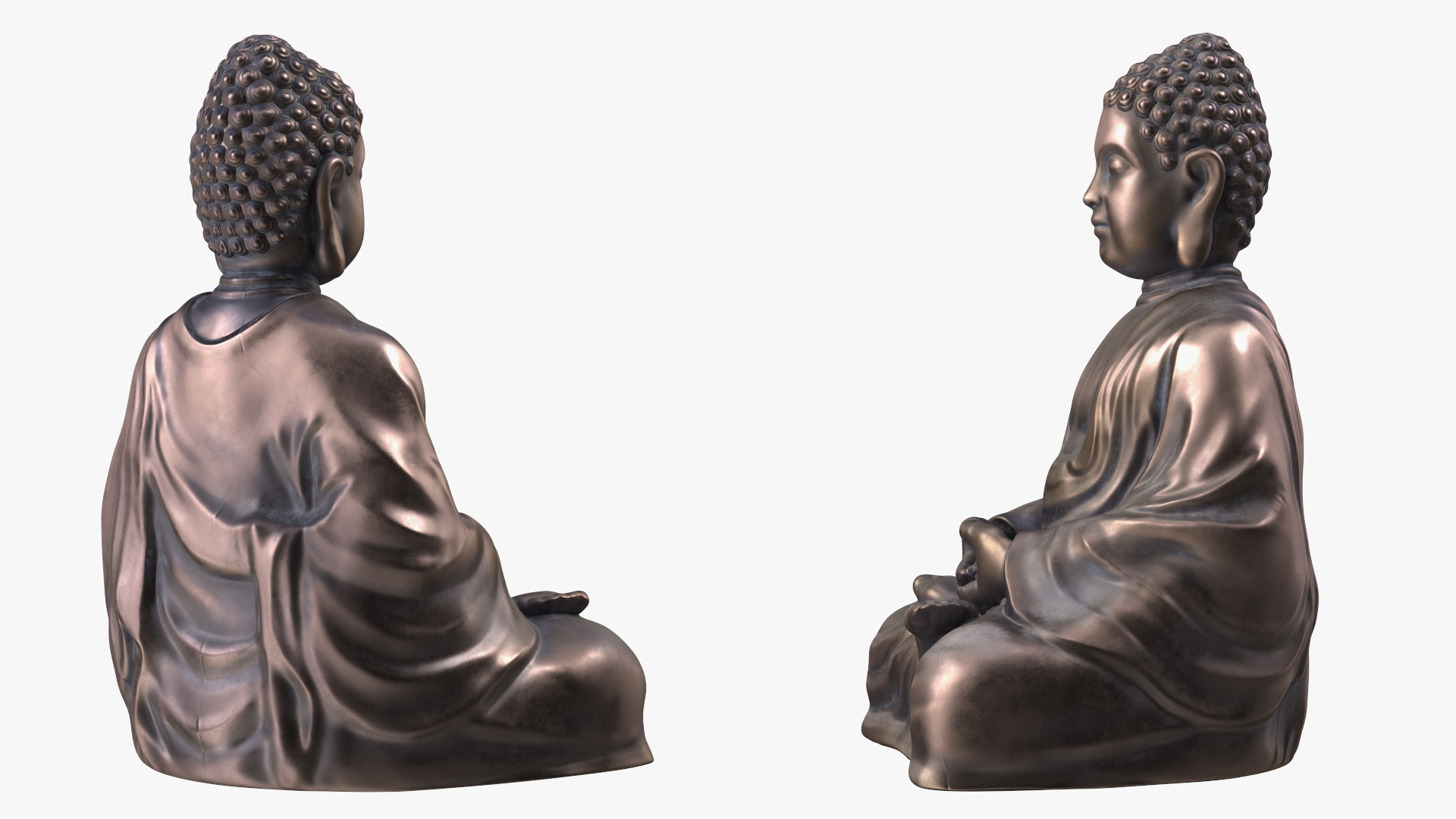 3D Sitting Buddha Statue Bronze model