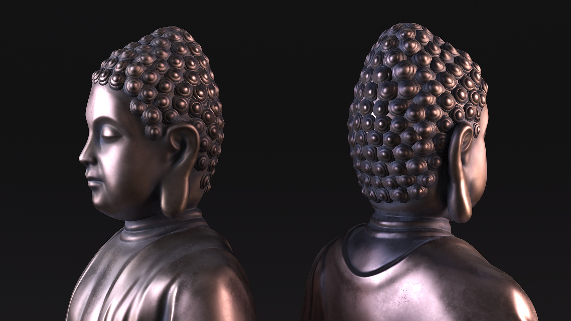 3D Sitting Buddha Statue Bronze model