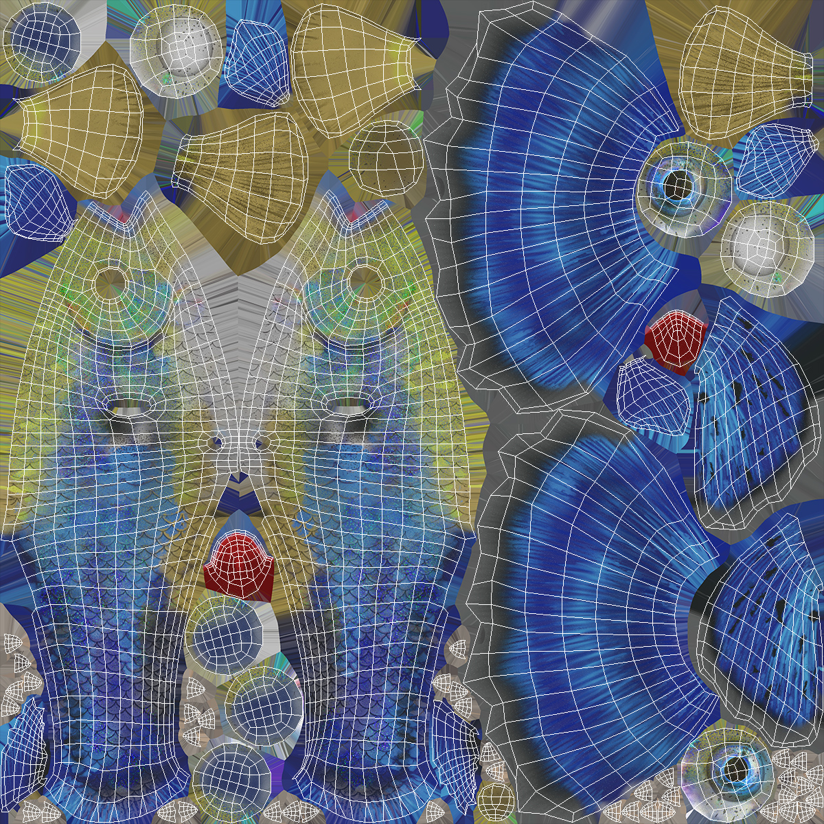 3D Guppy Fish Blue Diamond model