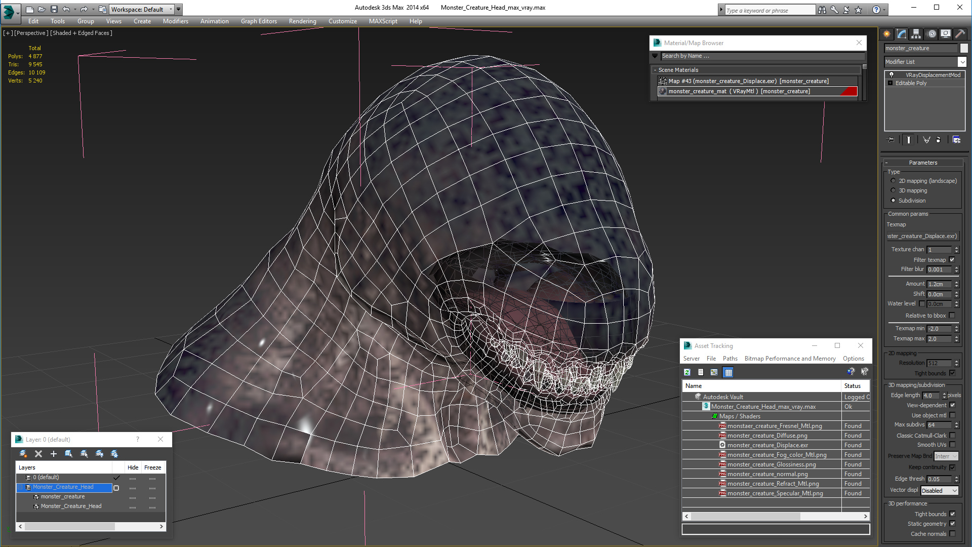 3D Monster Creature Head