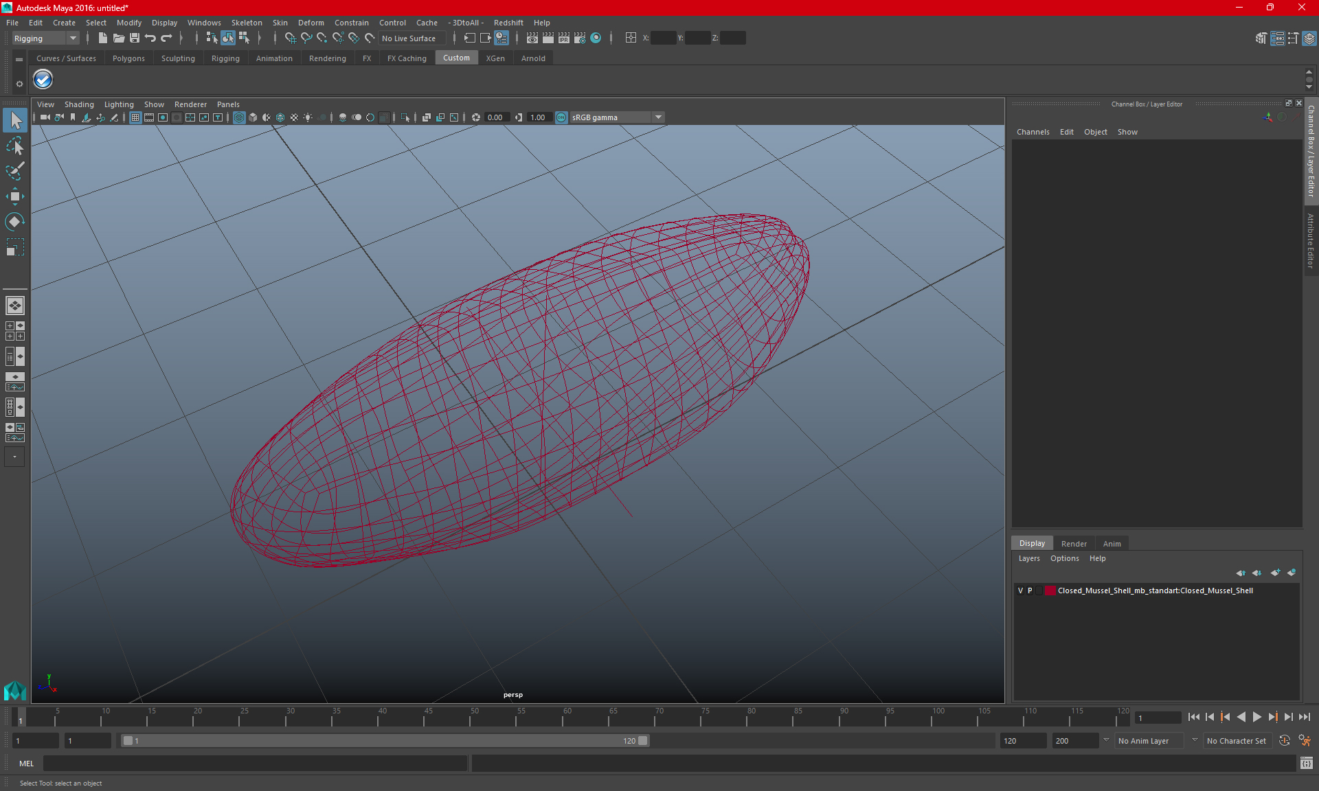 Closed Mussel Shell 3D model