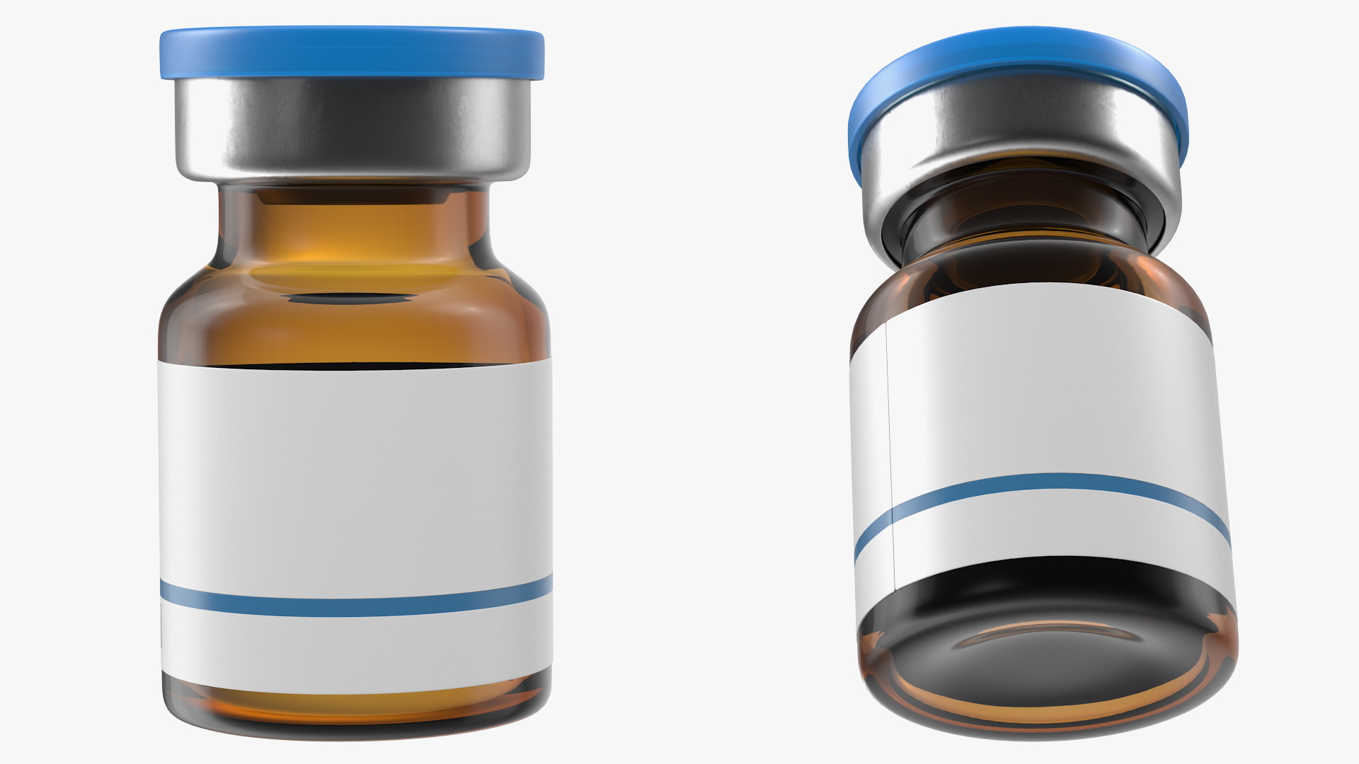Small Empty Glass Injection Vial 3D