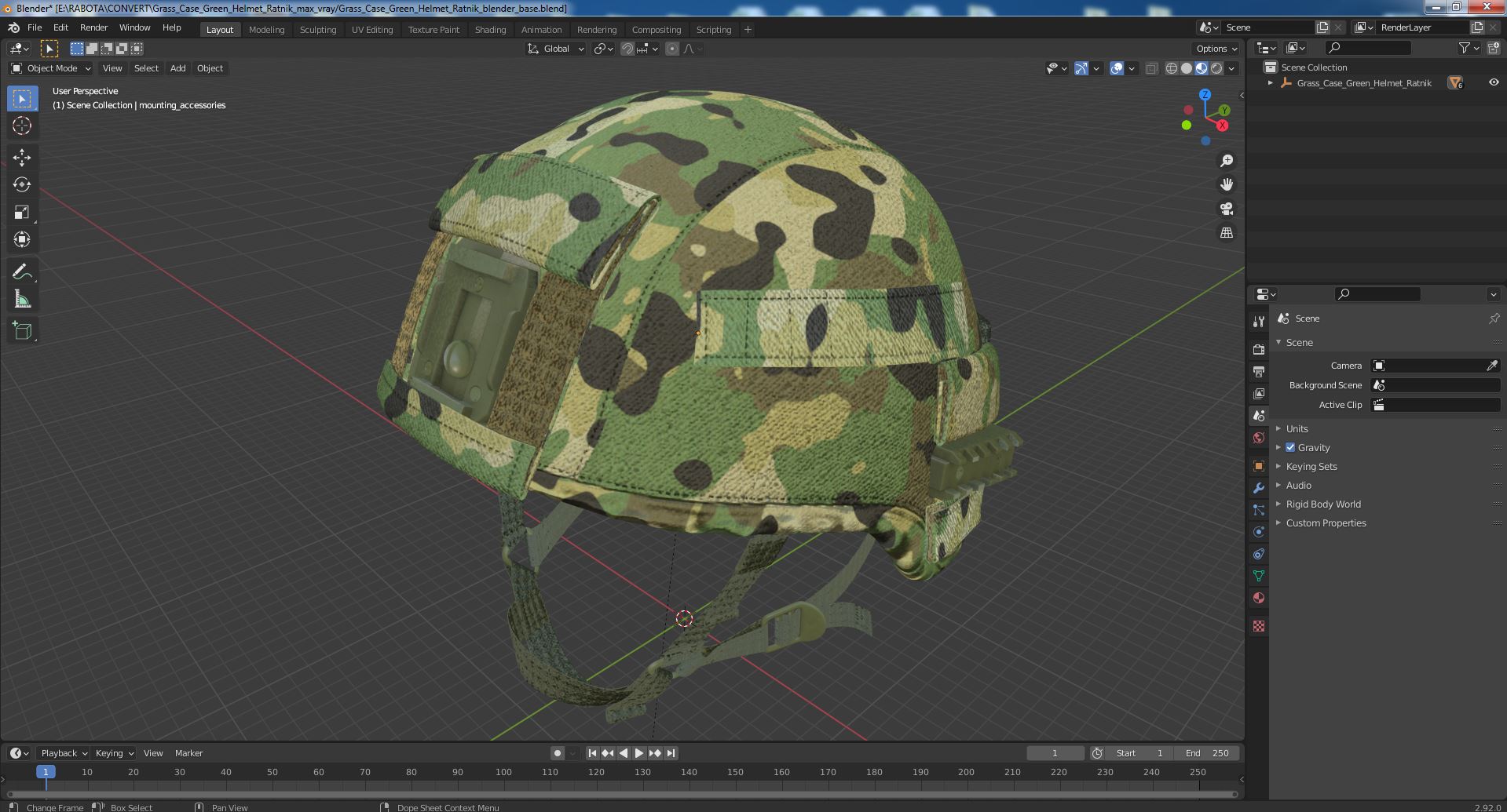 3D model Grass Case Green Helmet Ratnik
