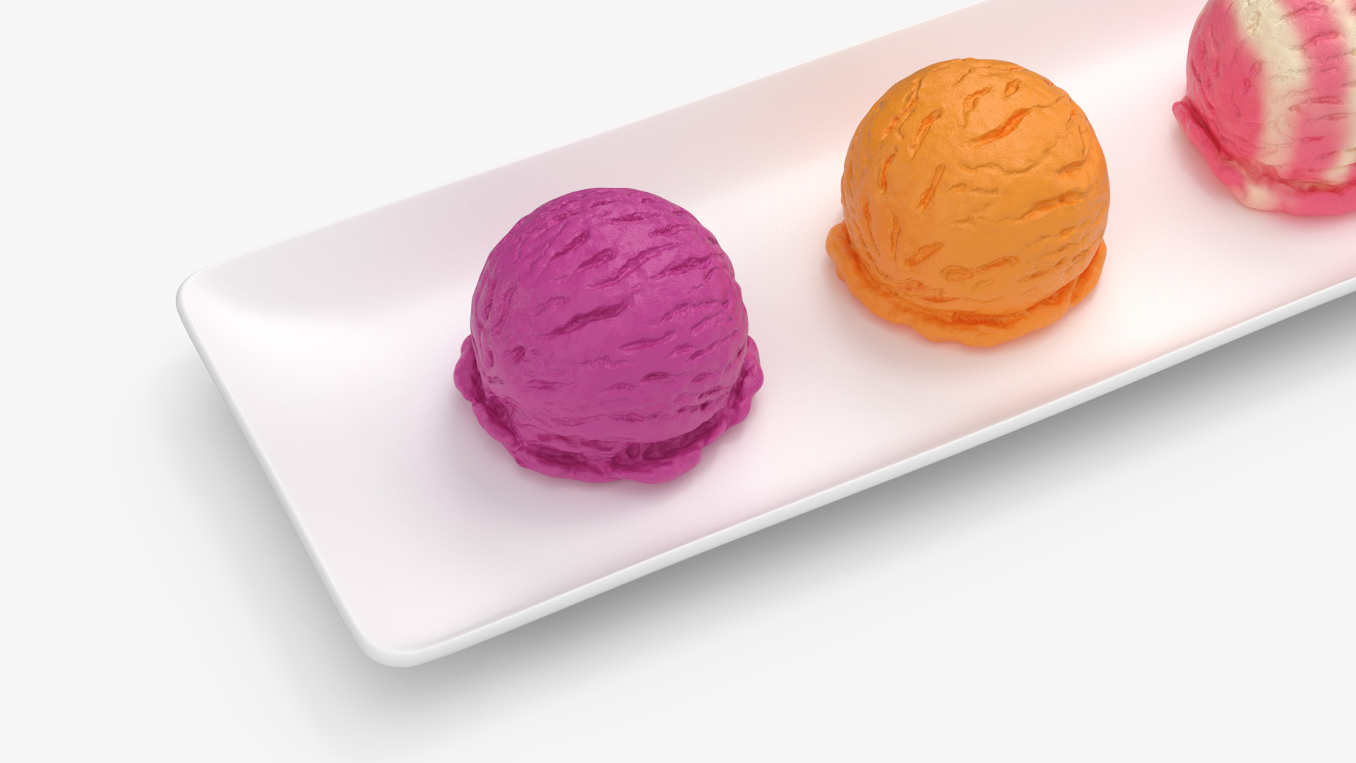 3D model Ice Cream Scoops on Plate