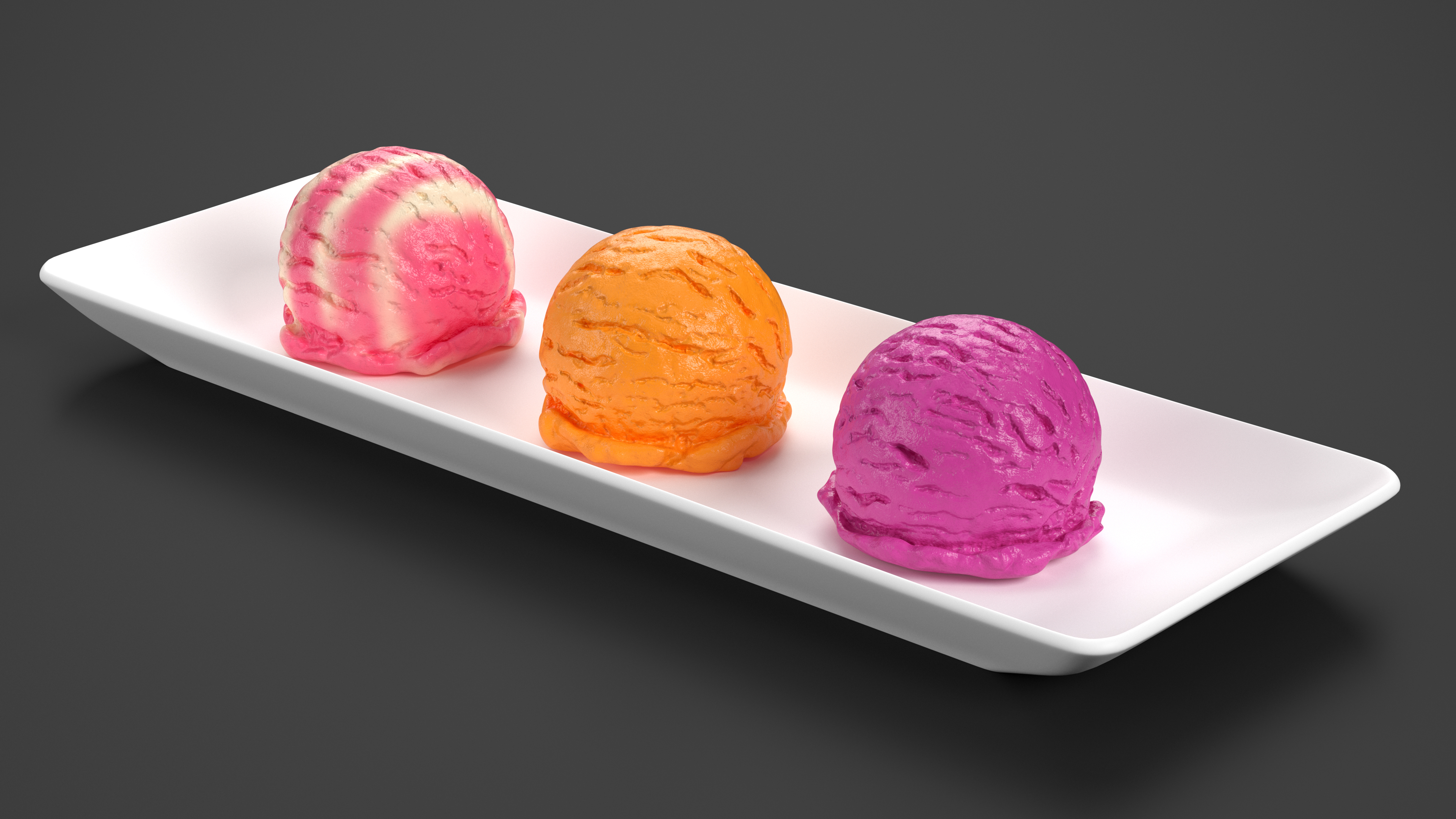 3D model Ice Cream Scoops on Plate