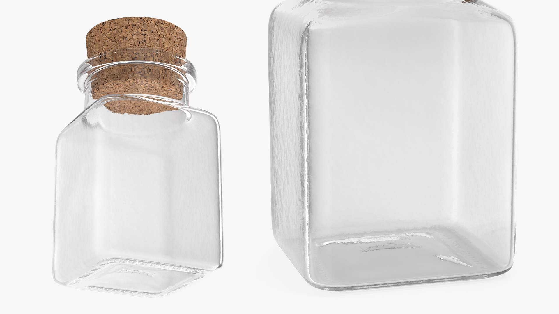 Small Kitchen Storage Jar with Cork Lid 3D model