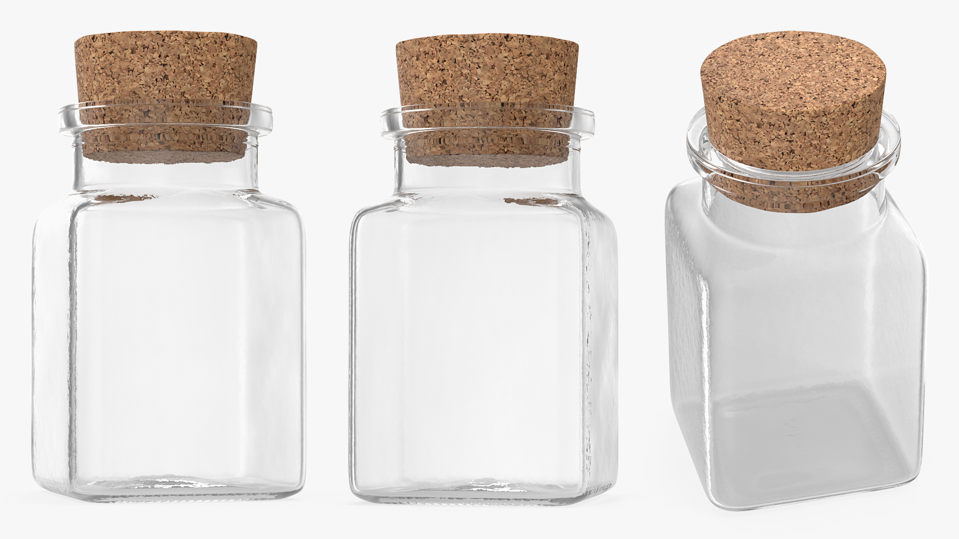 Small Kitchen Storage Jar with Cork Lid 3D model