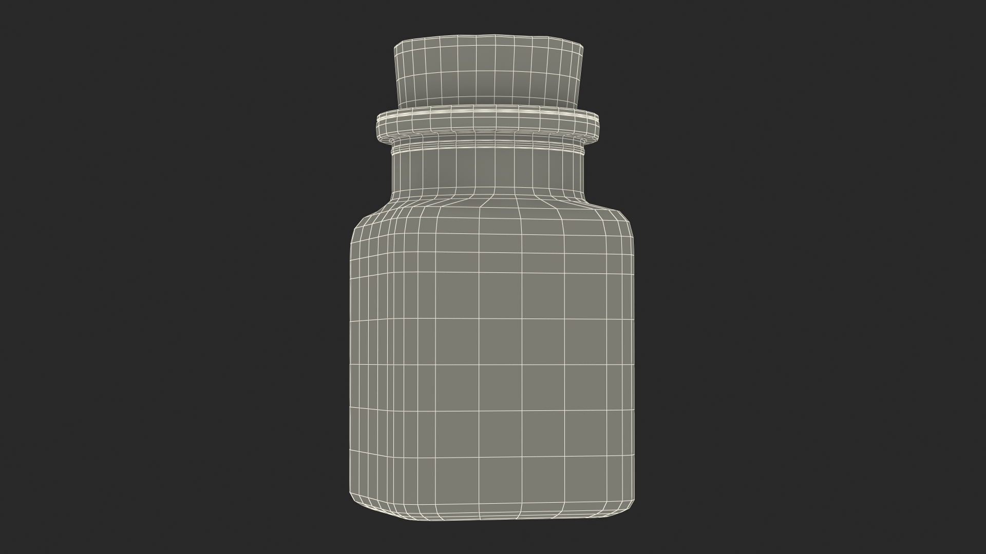 Small Kitchen Storage Jar with Cork Lid 3D model