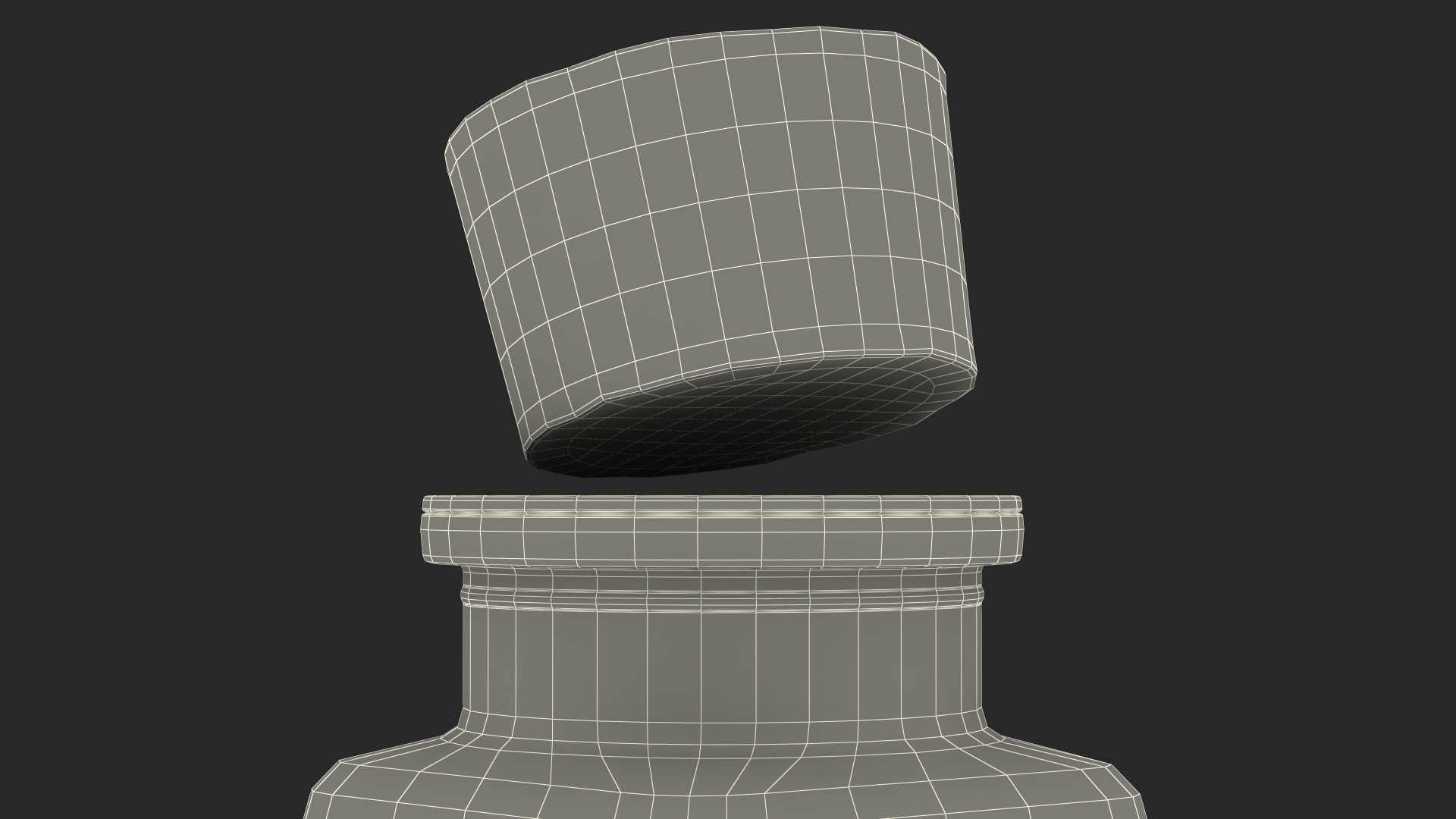Small Kitchen Storage Jar with Cork Lid 3D model