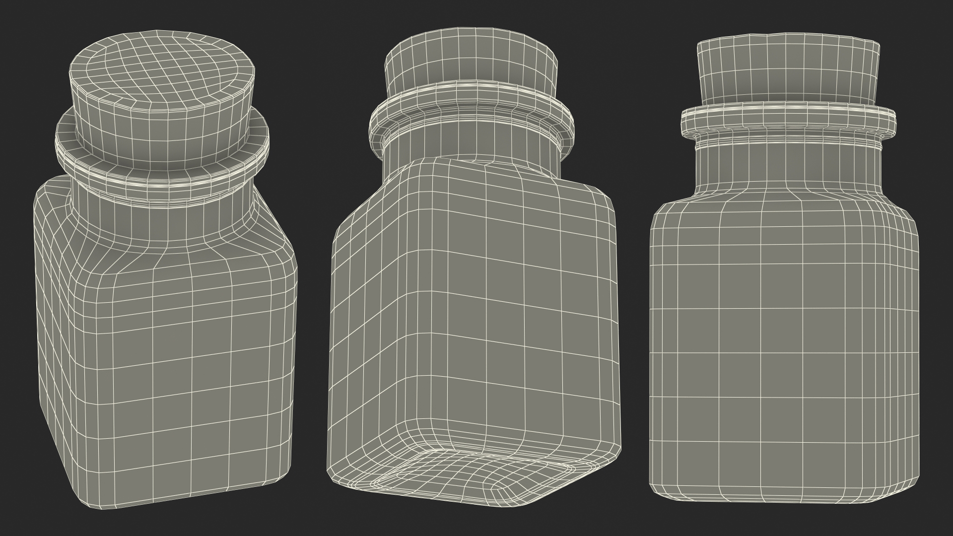 Small Kitchen Storage Jar with Cork Lid 3D model