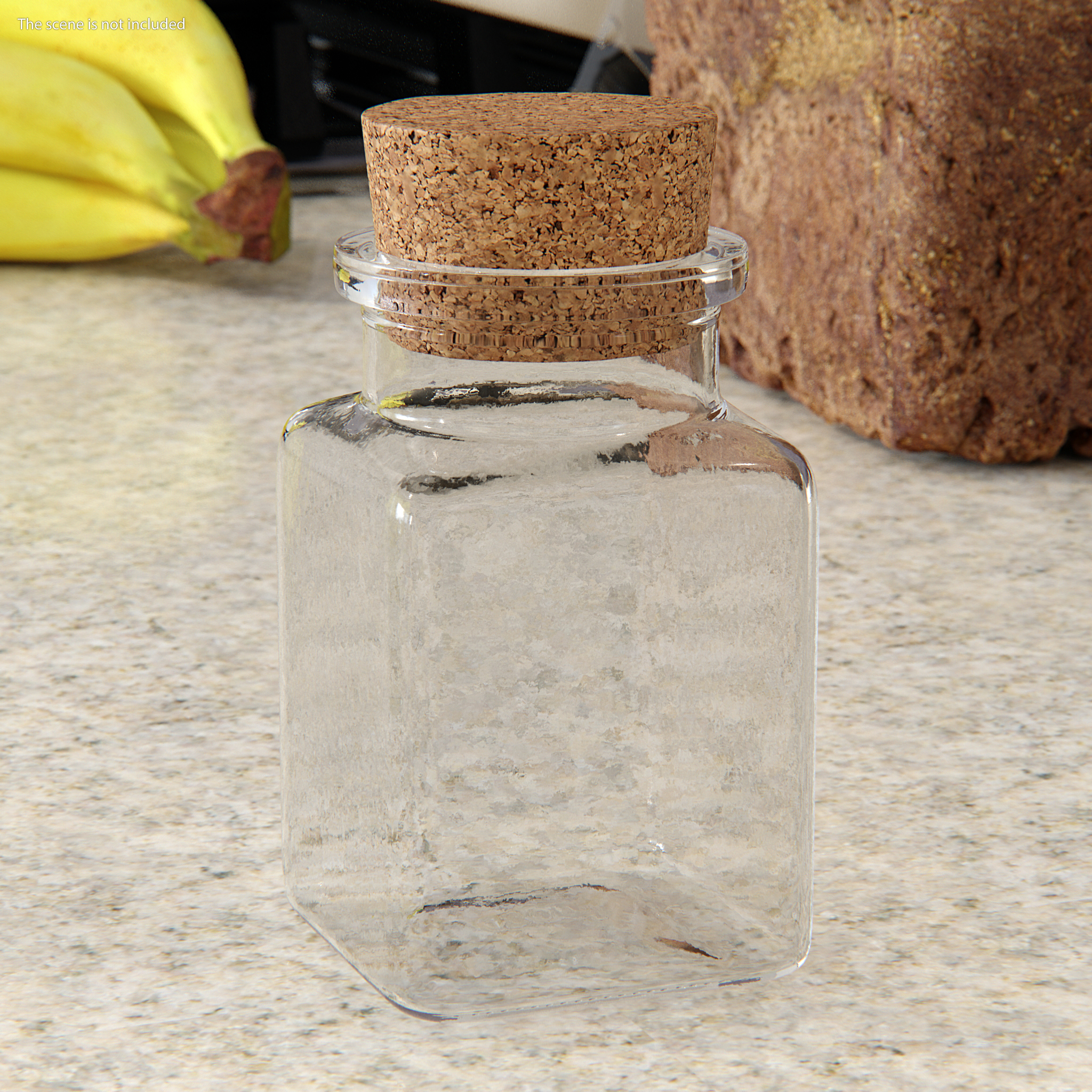 Small Kitchen Storage Jar with Cork Lid 3D model