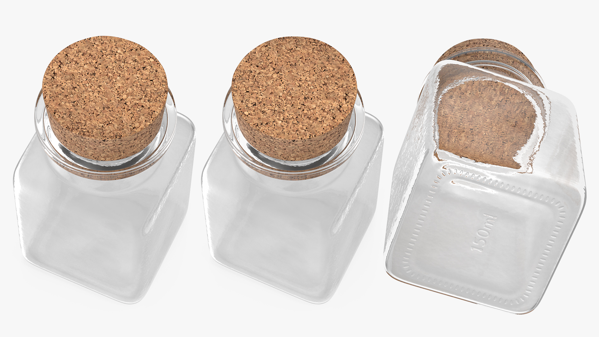 Small Kitchen Storage Jar with Cork Lid 3D model