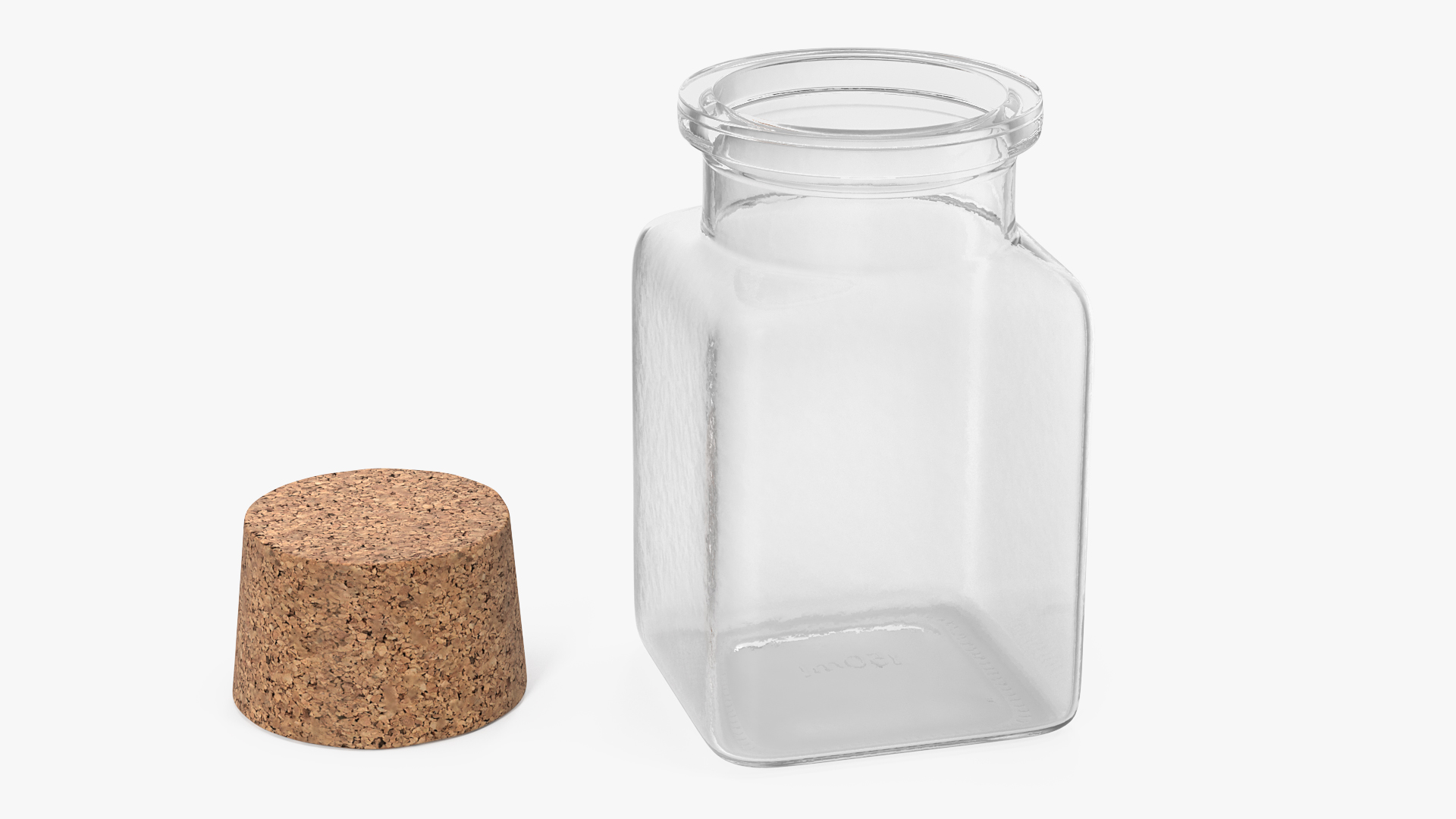 Small Kitchen Storage Jar with Cork Lid 3D model