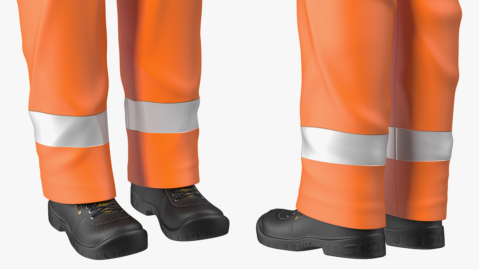 3D model Light Skin Black Road Worker T Pose