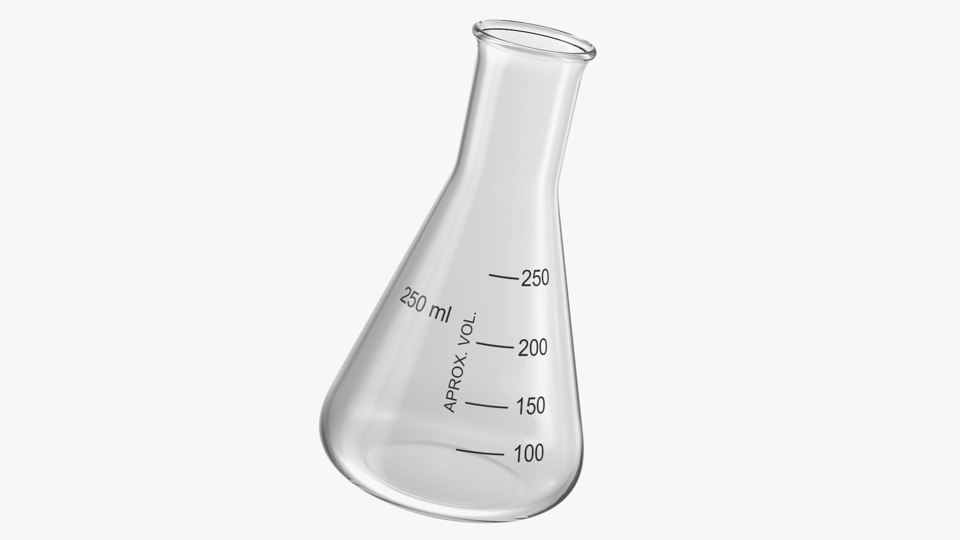 3D Narrow Mouth Erlenmeyer Flask with Flat Bottom