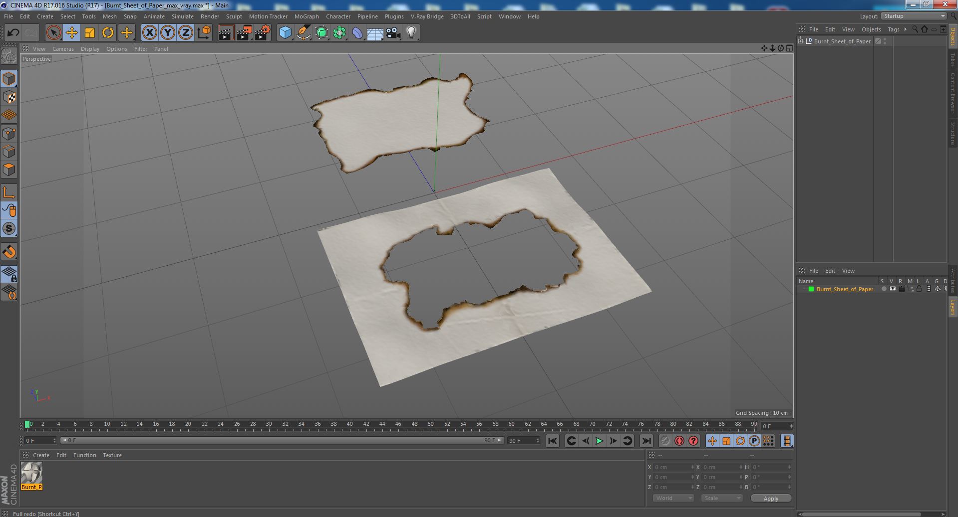3D model Burnt Sheet of Paper