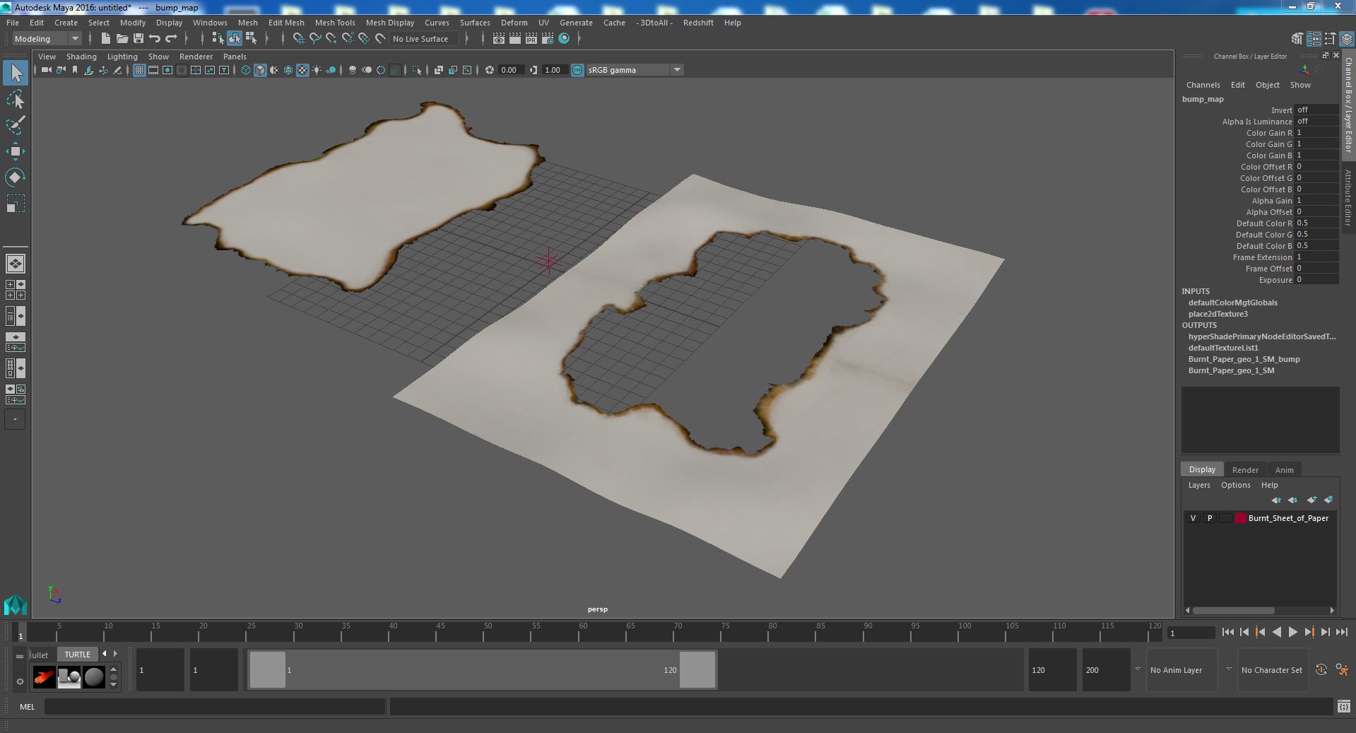 3D model Burnt Sheet of Paper