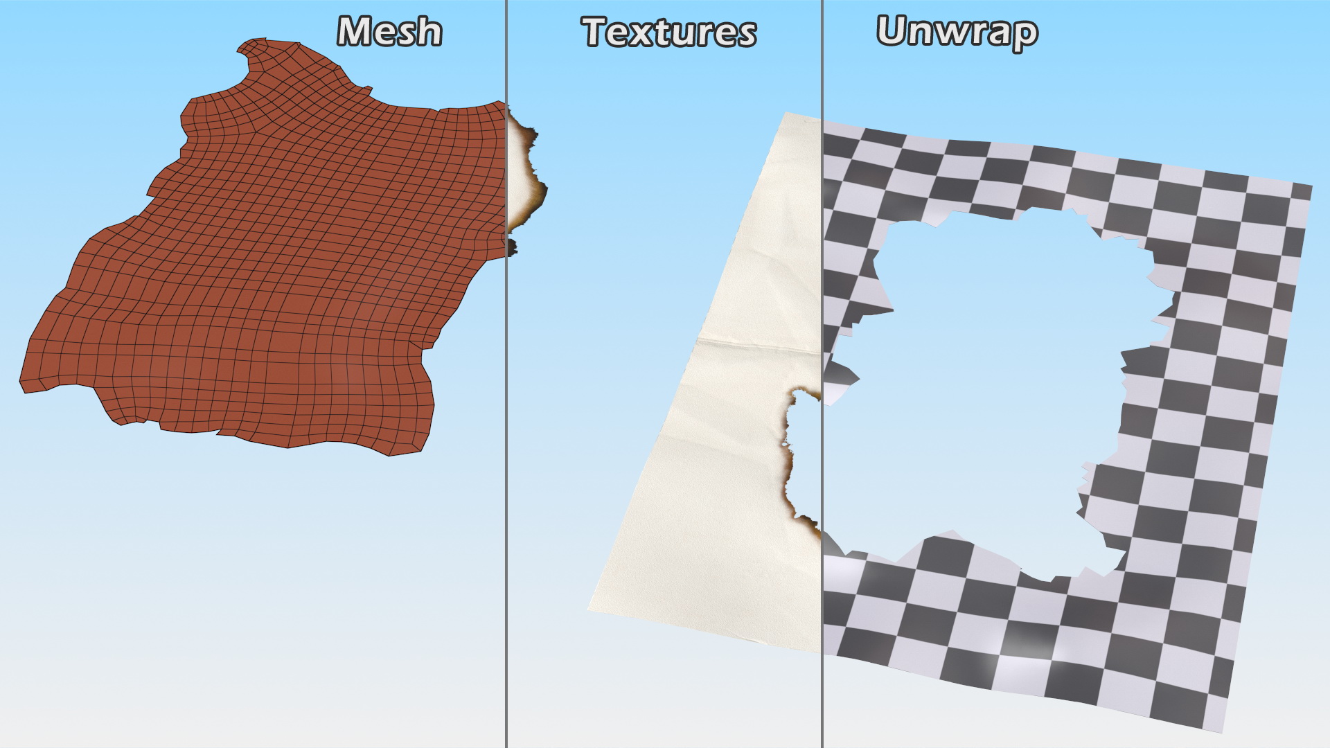 3D model Burnt Sheet of Paper