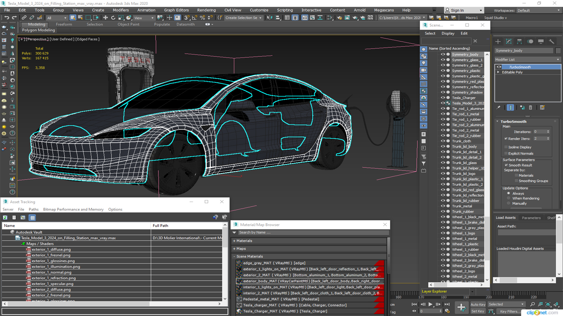 Tesla Model 3 2024 on Filling Station 3D