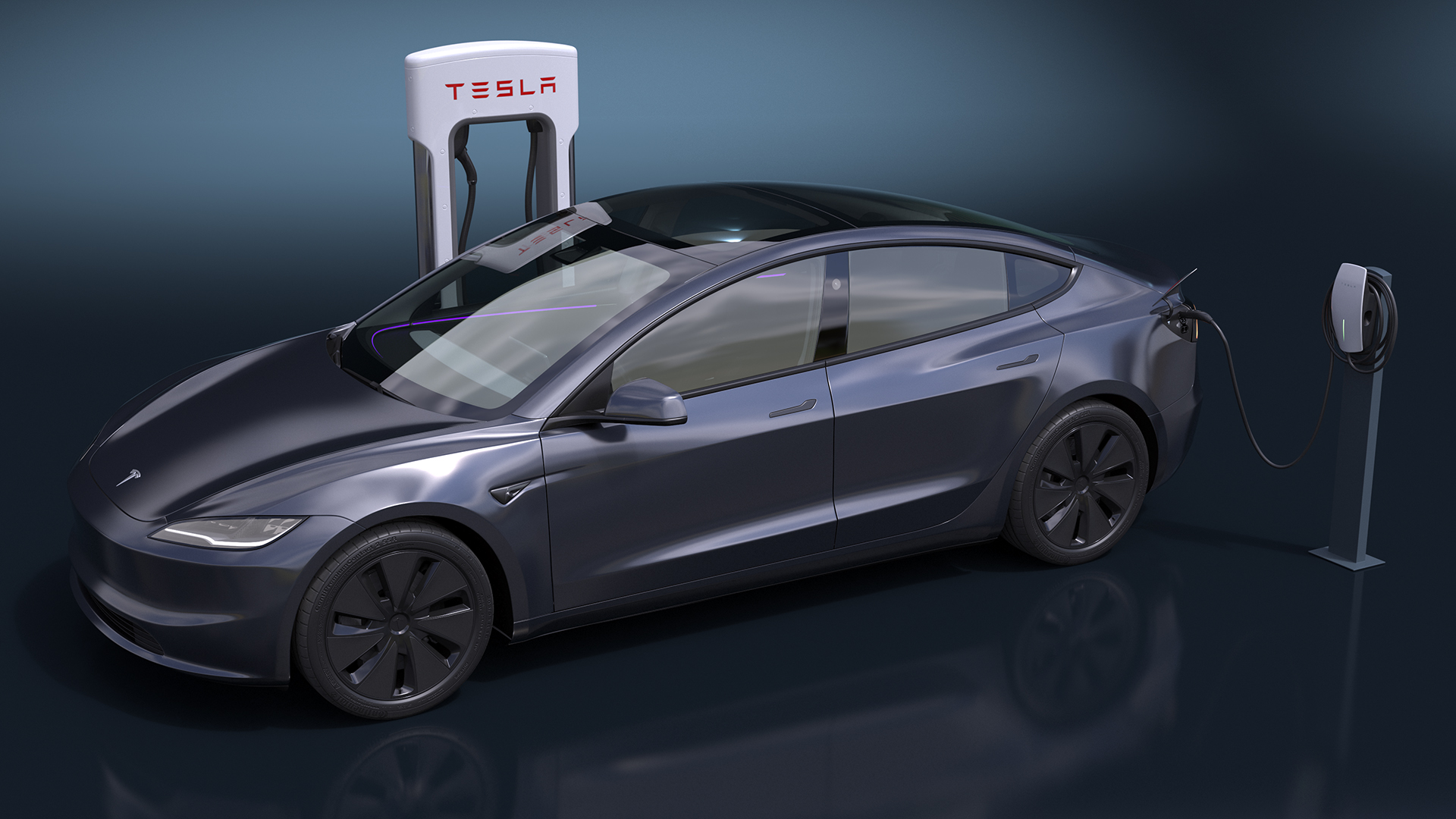 Tesla Model 3 2024 on Filling Station 3D