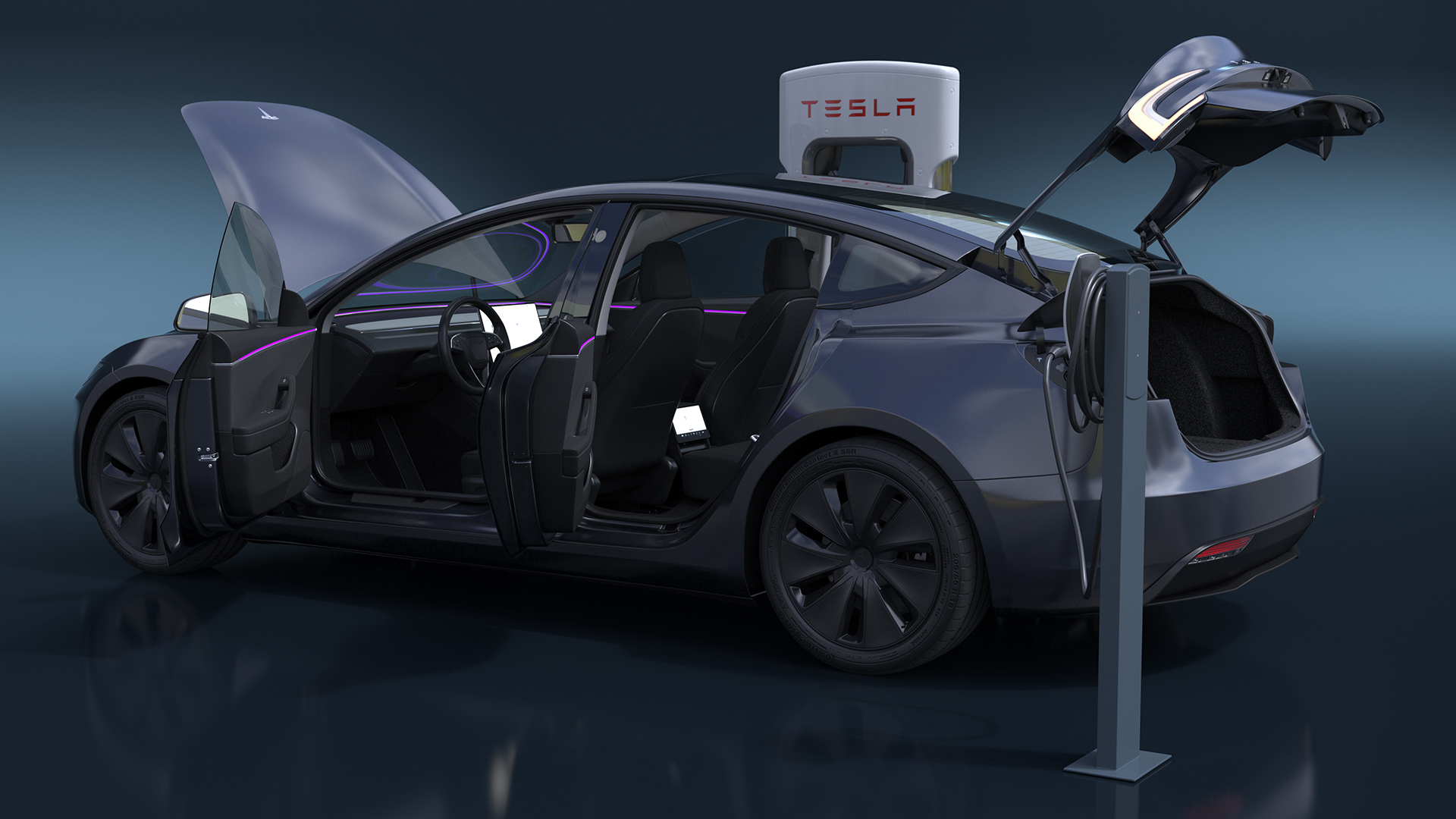 Tesla Model 3 2024 on Filling Station 3D