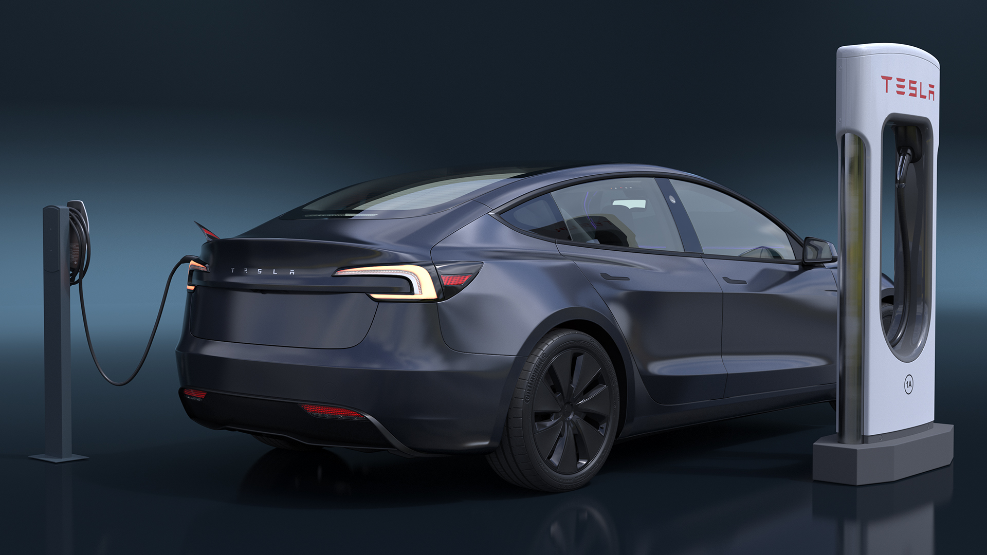 Tesla Model 3 2024 on Filling Station 3D