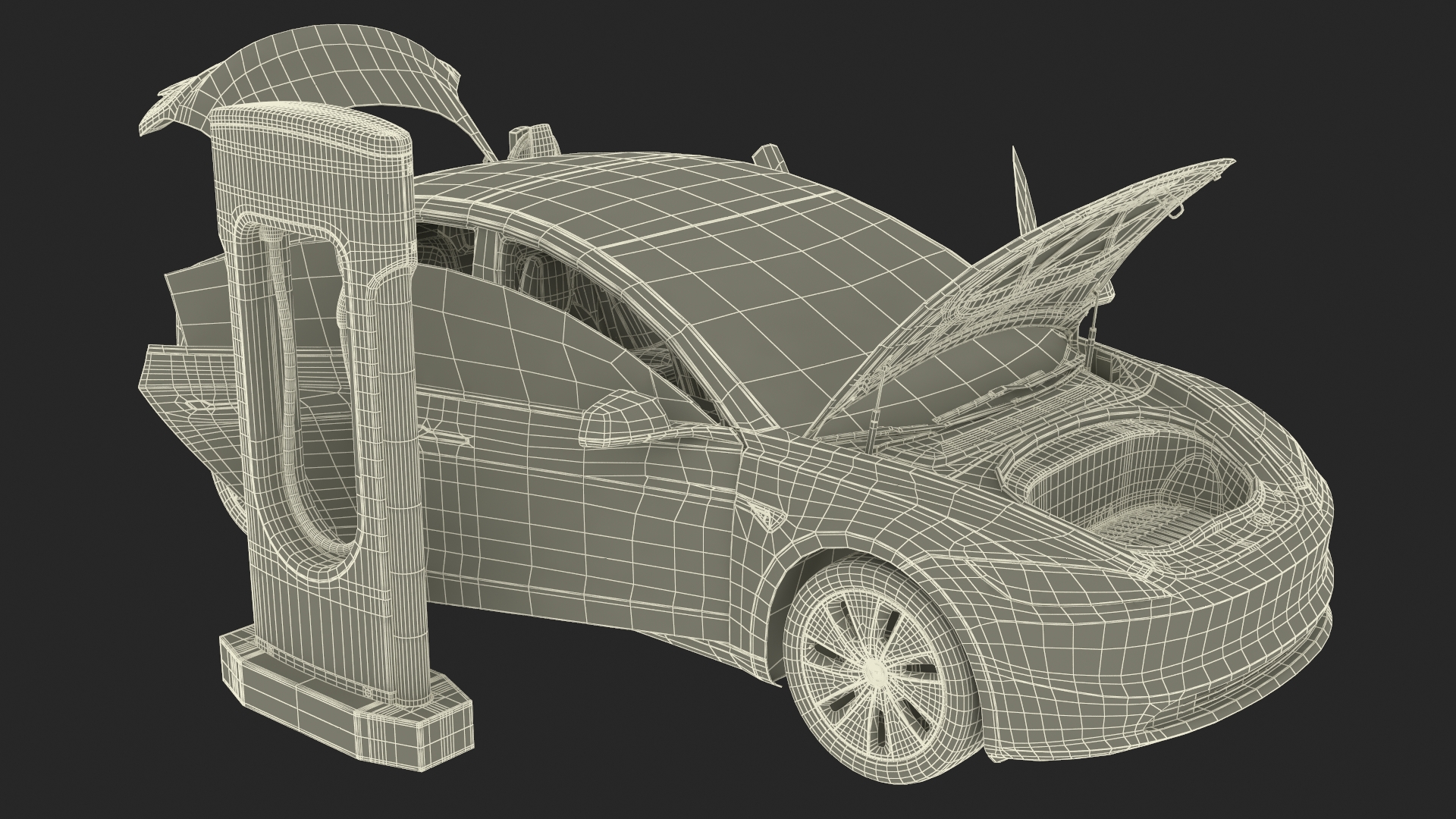 Tesla Model 3 2024 on Filling Station 3D