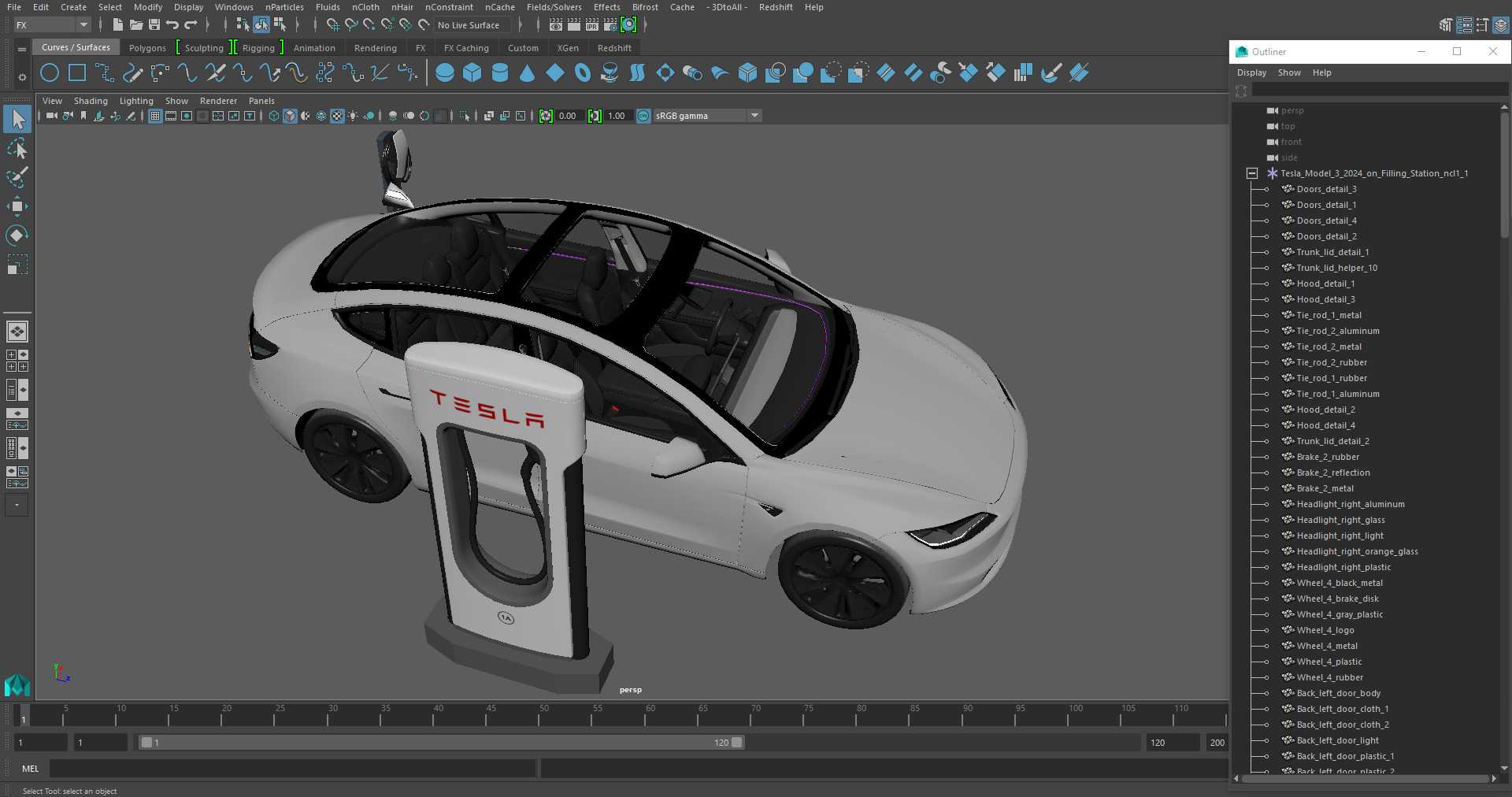 Tesla Model 3 2024 on Filling Station 3D