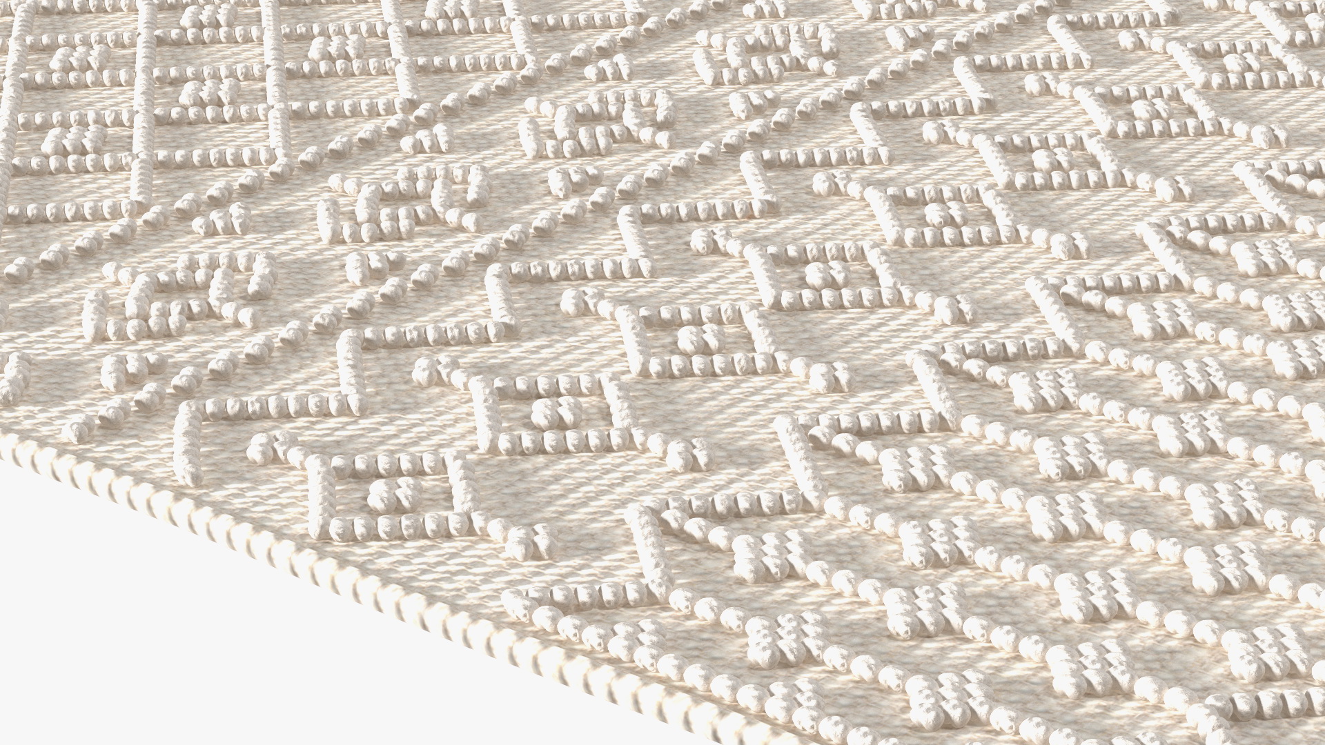 3D Modern Wool Rug White