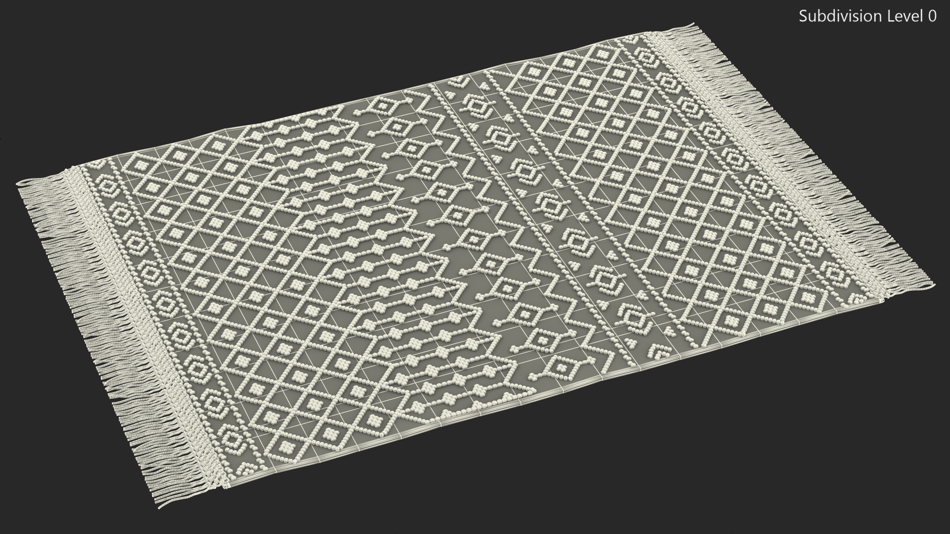 3D Modern Wool Rug White