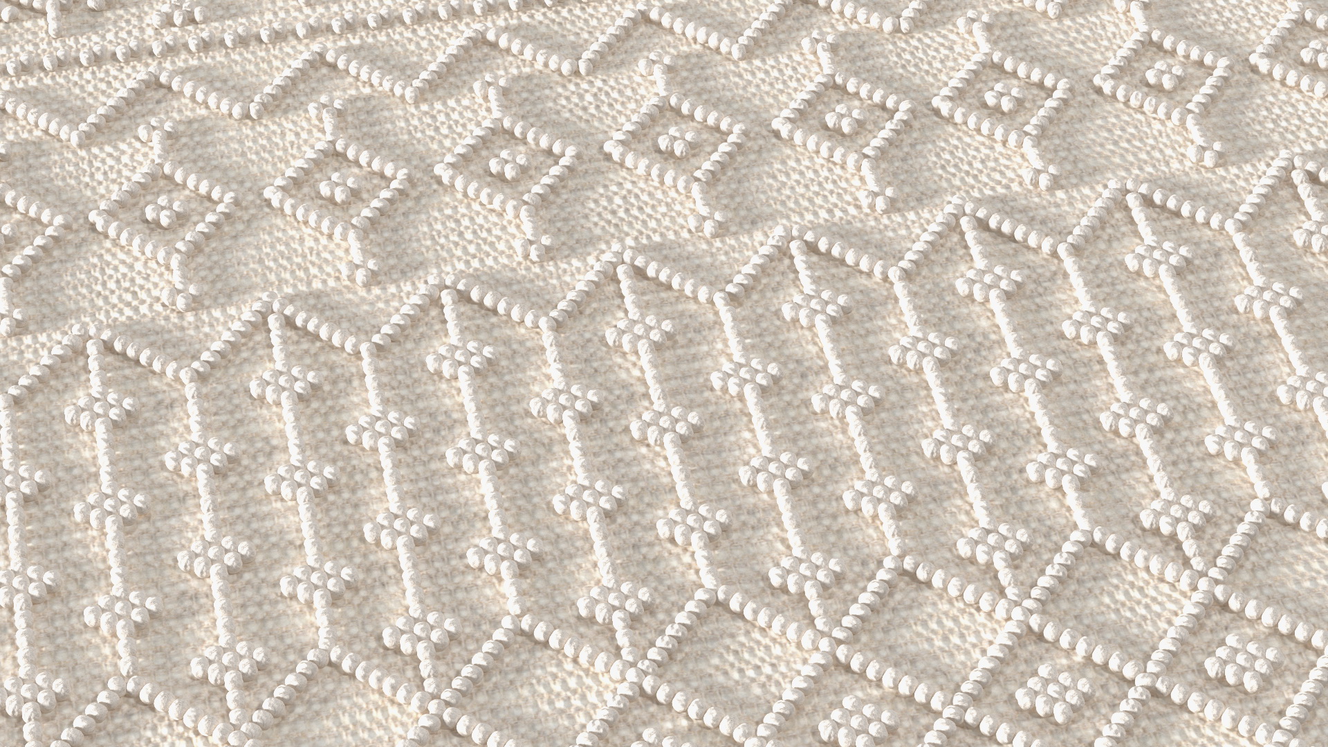 3D Modern Wool Rug White