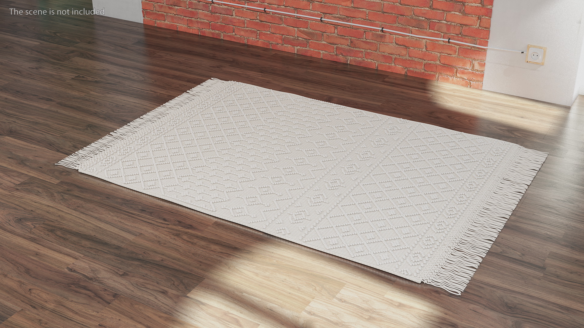 3D Modern Wool Rug White