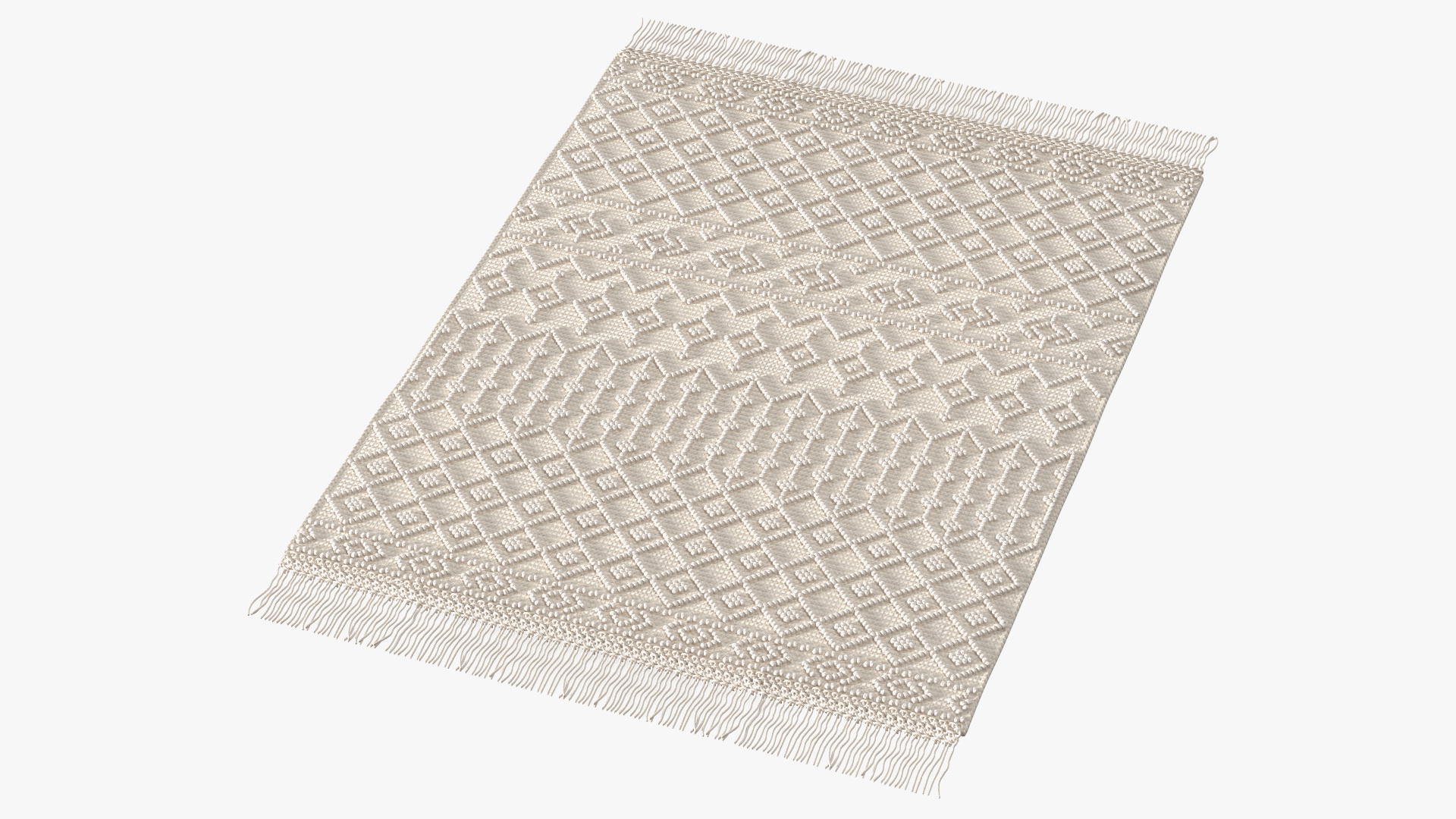 3D Modern Wool Rug White