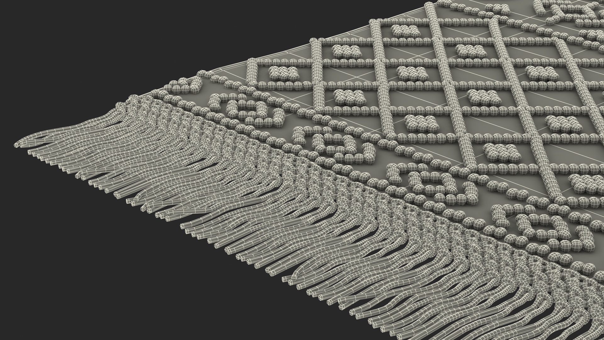 3D Modern Wool Rug White