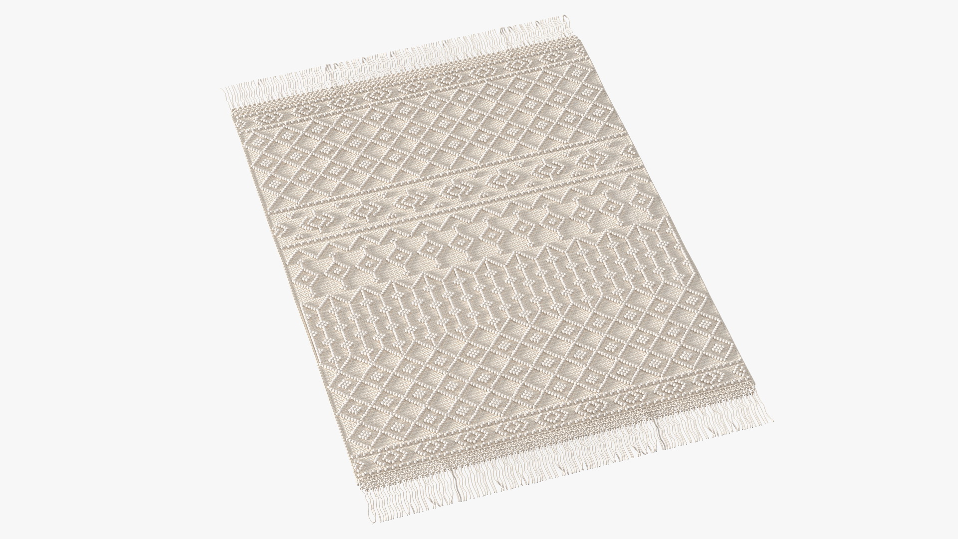 3D Modern Wool Rug White