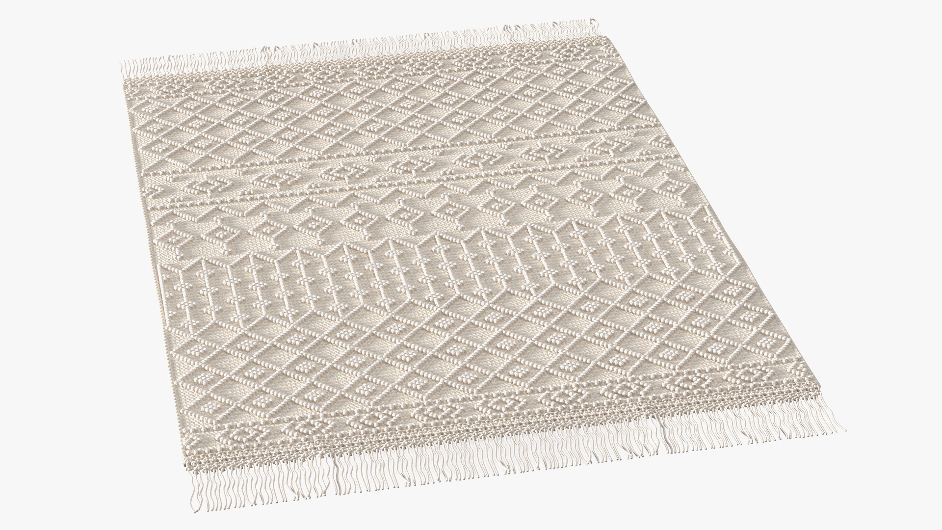 3D Modern Wool Rug White