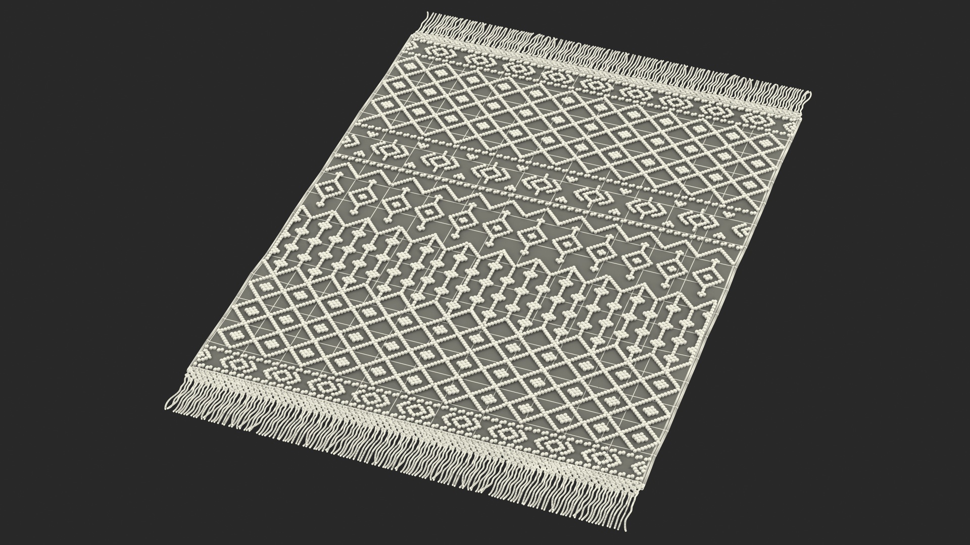 3D Modern Wool Rug White