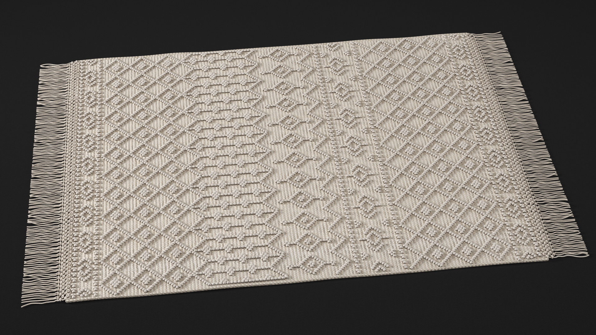 3D Modern Wool Rug White