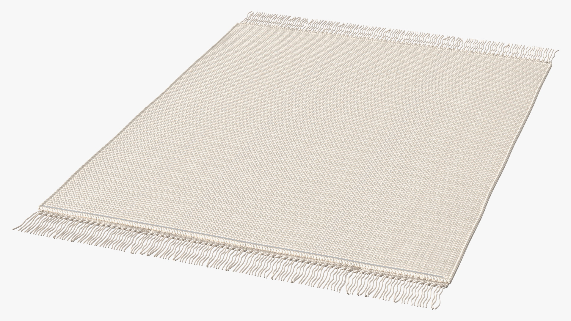3D Modern Wool Rug White