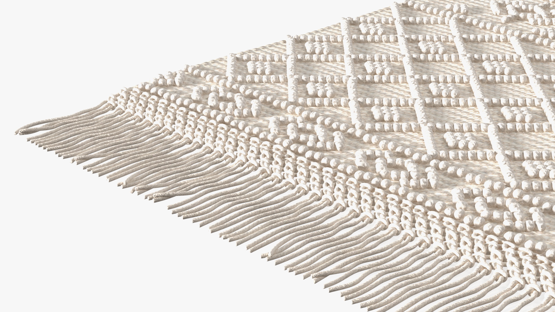 3D Modern Wool Rug White
